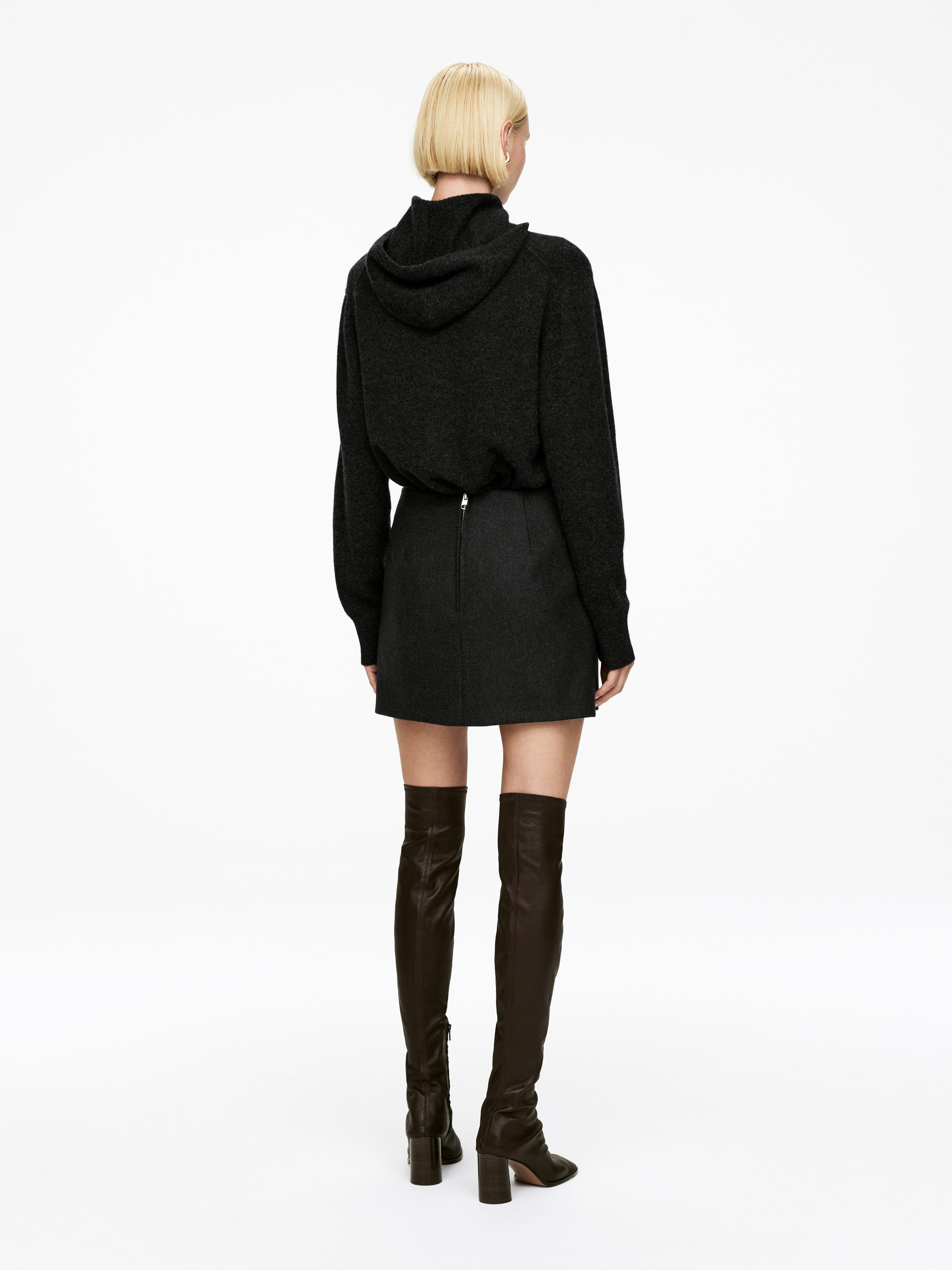 Wool-Blend Mini Skirt - Dark Grey - Regular fit - Women - StillMedia/Lookbook - 6