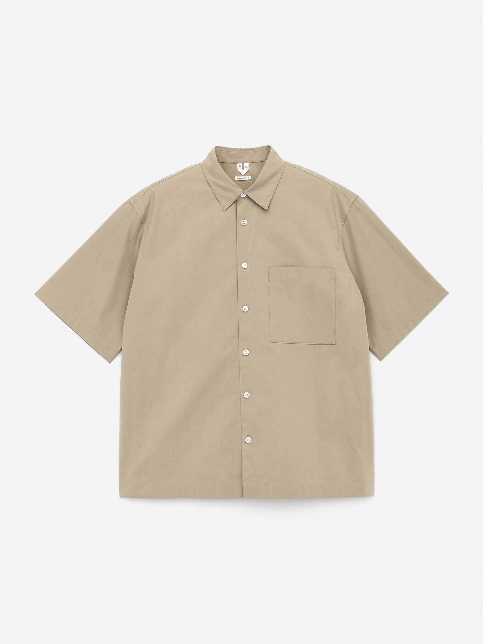 Chemise oversize en popeline - Taupe/Bleu - 2