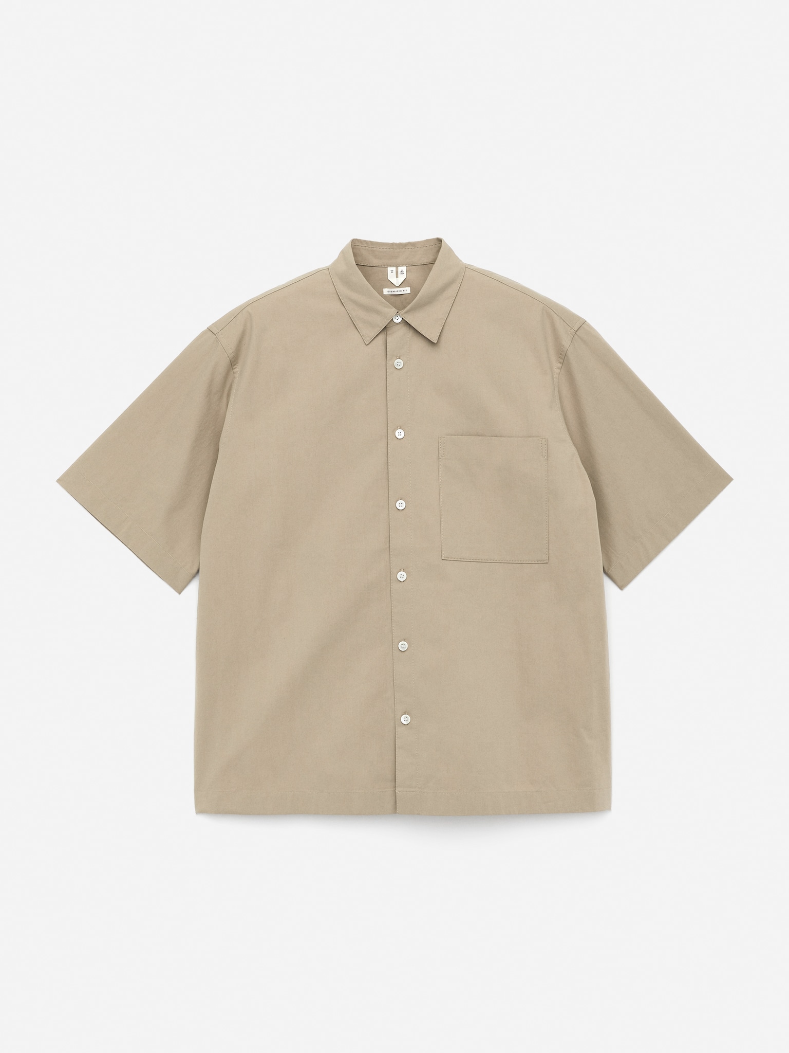 Chemise oversize en popeline - Taupe/Bleu - 2
