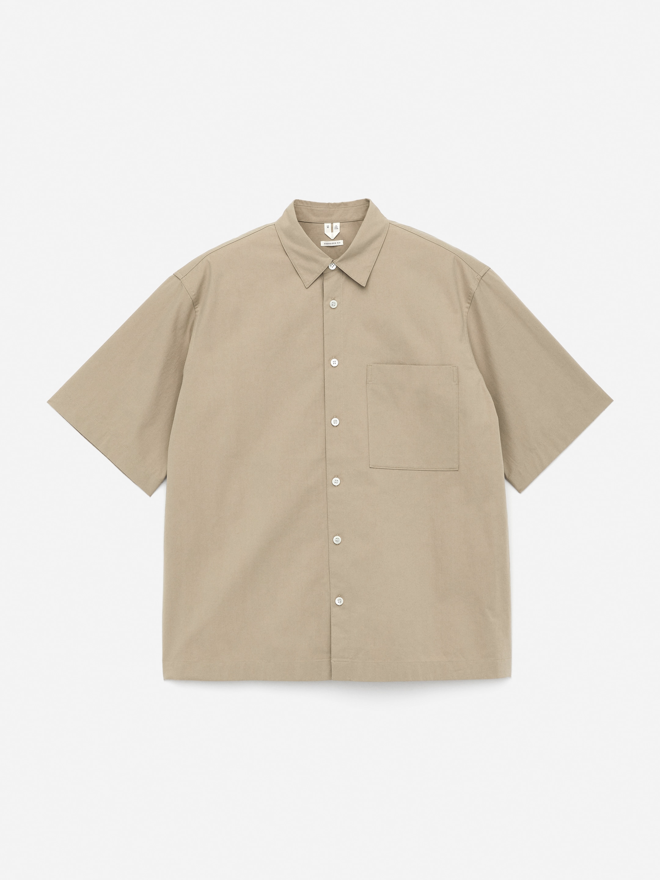 Oversize poplinskjorta-#A49B8B-15591