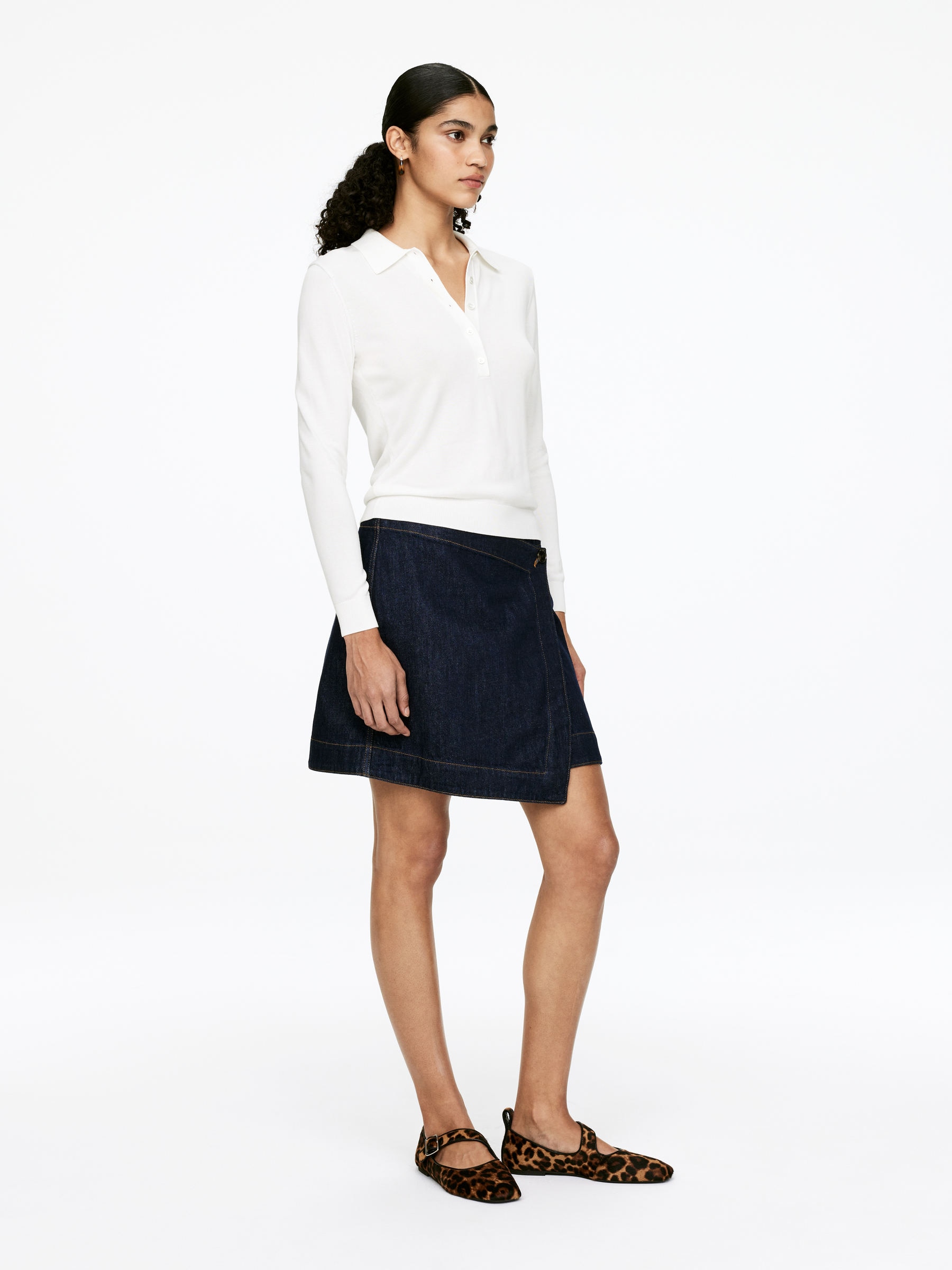 Denim Wrap Skirt - Dark Blue - Regular fit - Women - StillMedia/Lookbook - 6