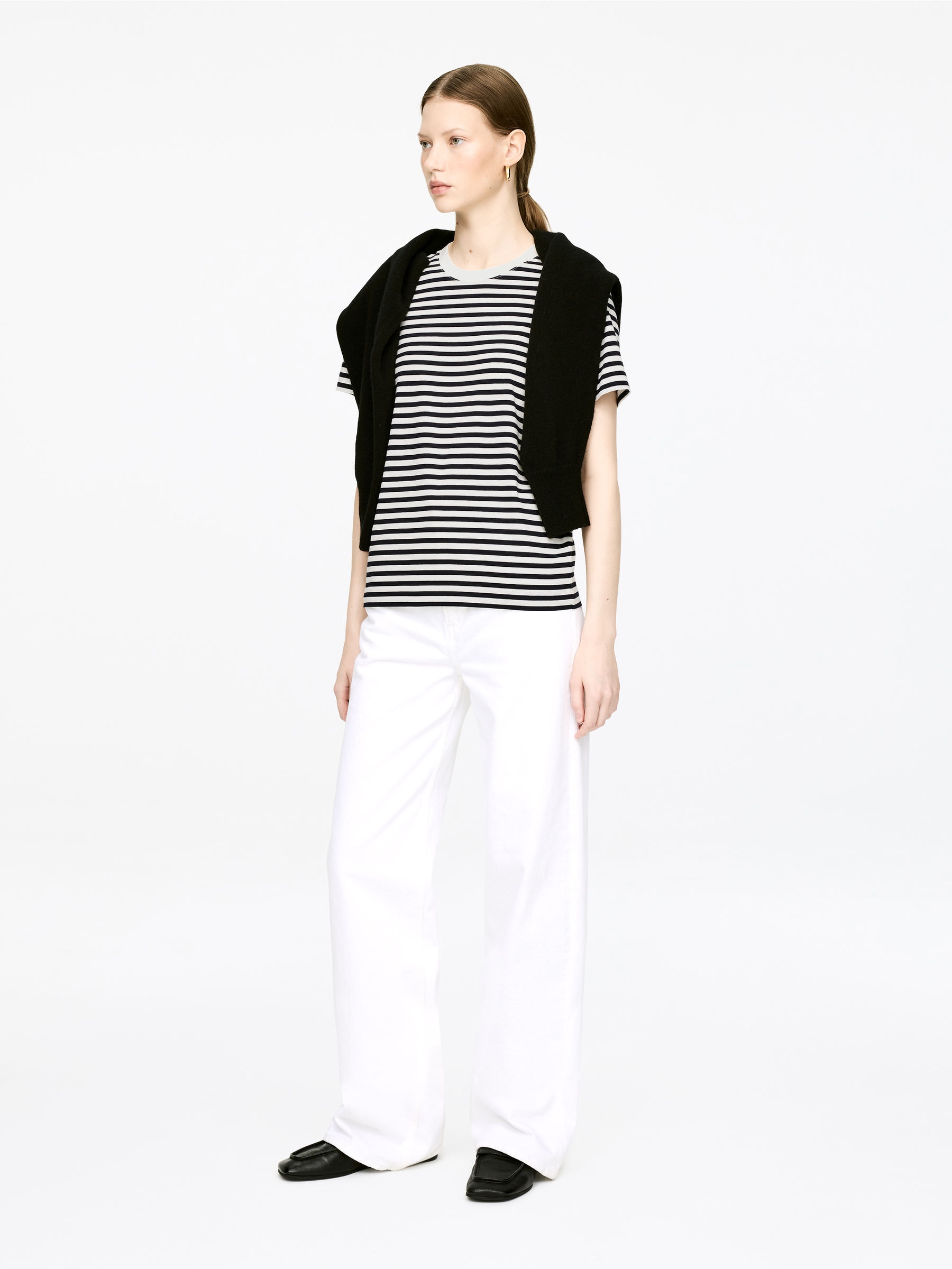 T-shirt signature LILY - Blanc/Bleu foncé - Regular fit - Femme - StillMedia/Lookbook - 9