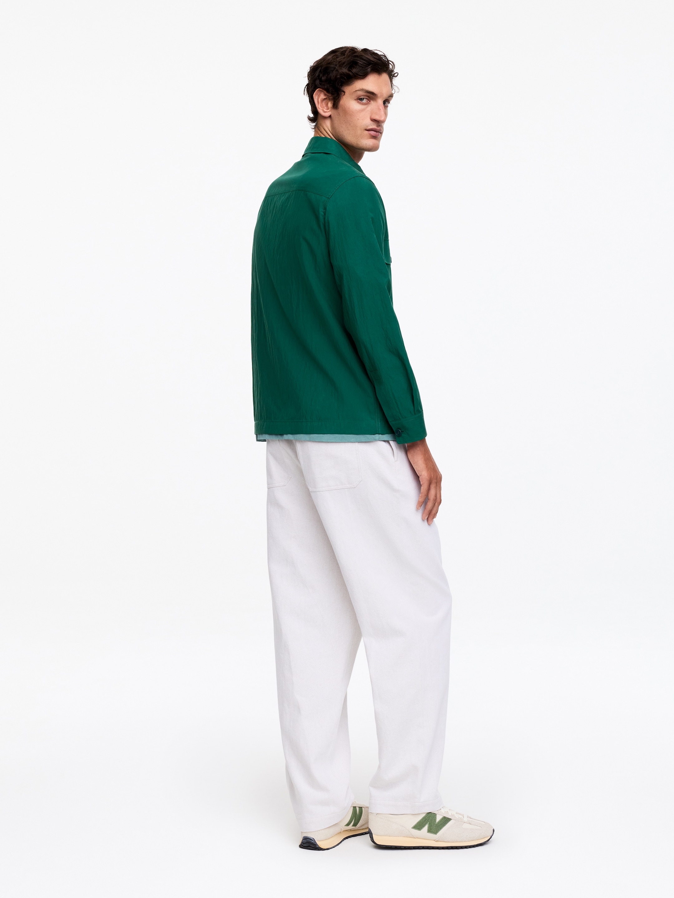 Overshirt in misto lyocell - Verde - Regular fit - Men - StillMedia/Lookbook - 6