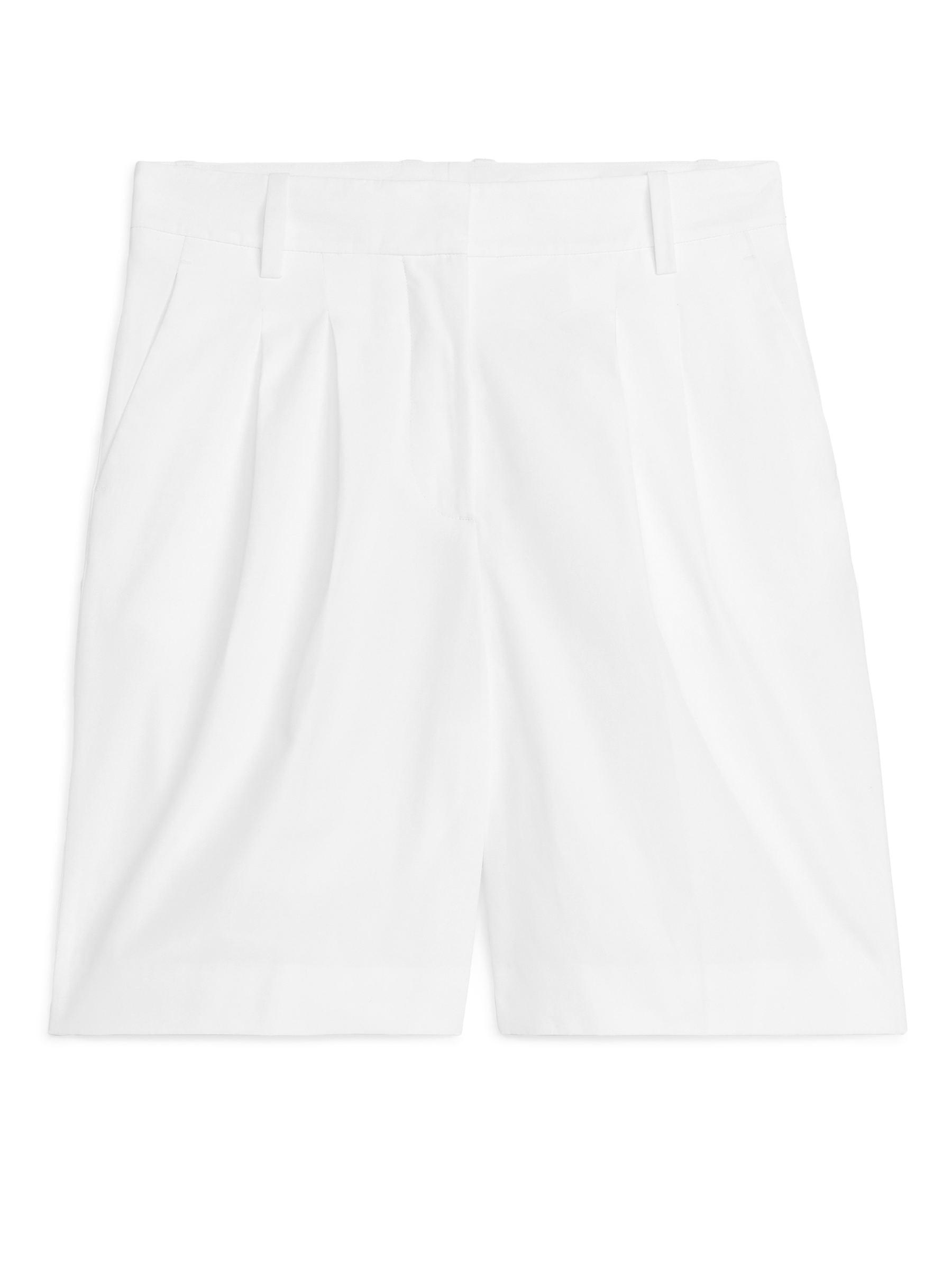 Relaxed Tailored Shorts-#FFFFFF-7268