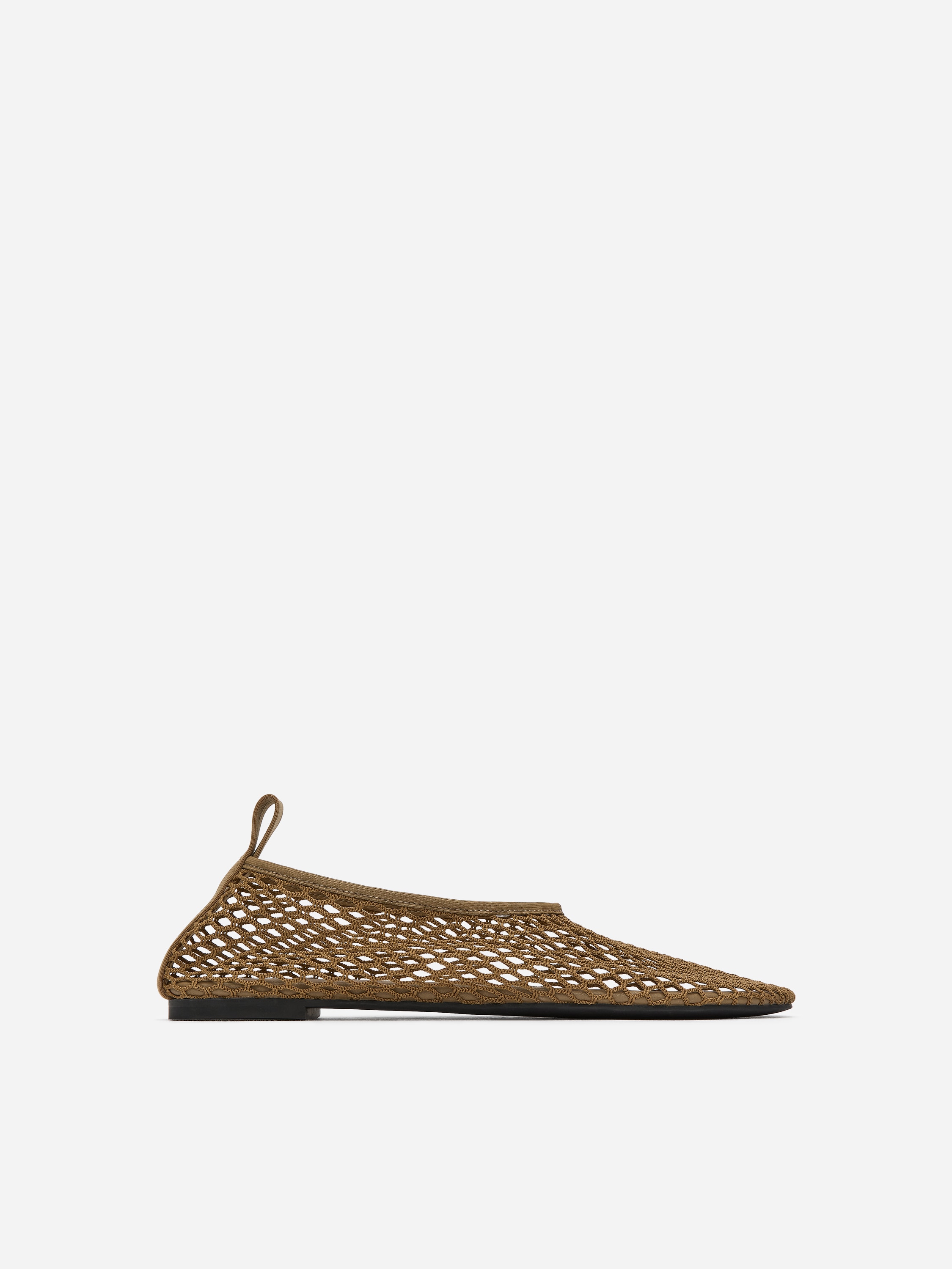 Ballerina aus Mesh-Dunkelbeige