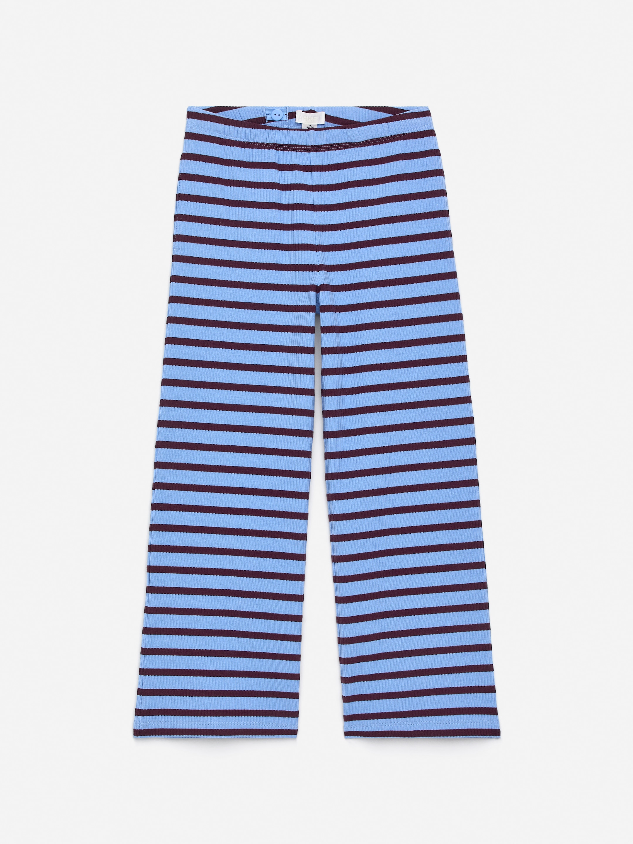 Rib Cotton Trousers-Blue-16132