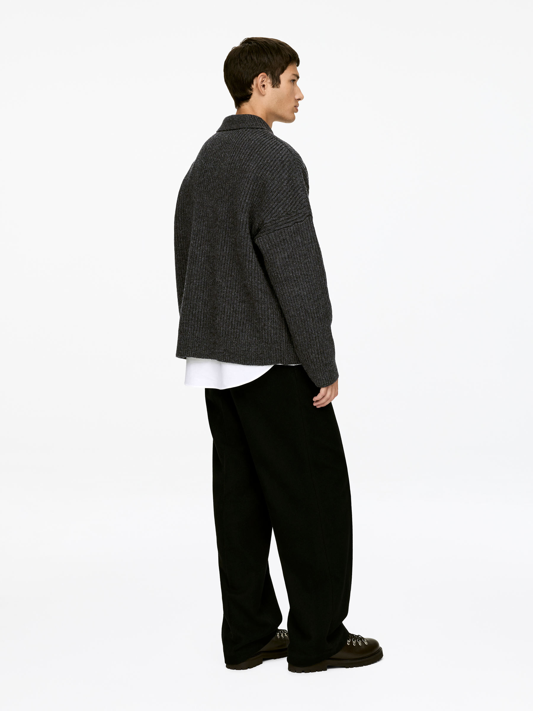 Ulltröja med krage - Grå - Oversized - Men - StillMedia/Lookbook - 3