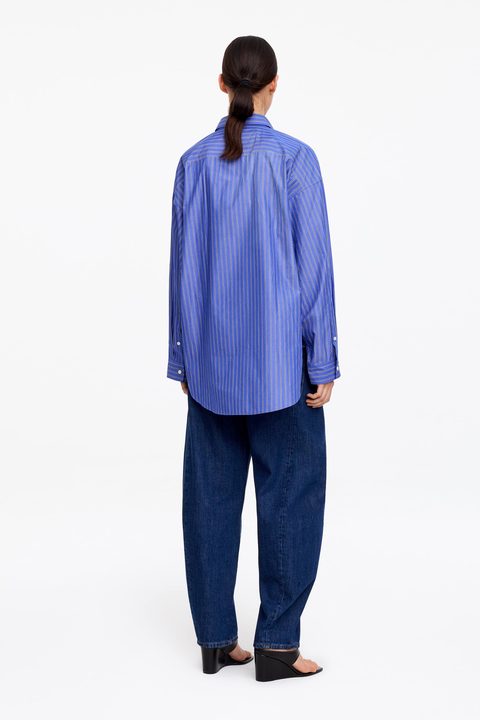 Cămașă supradimensionată - Albastru/În dungi - 3