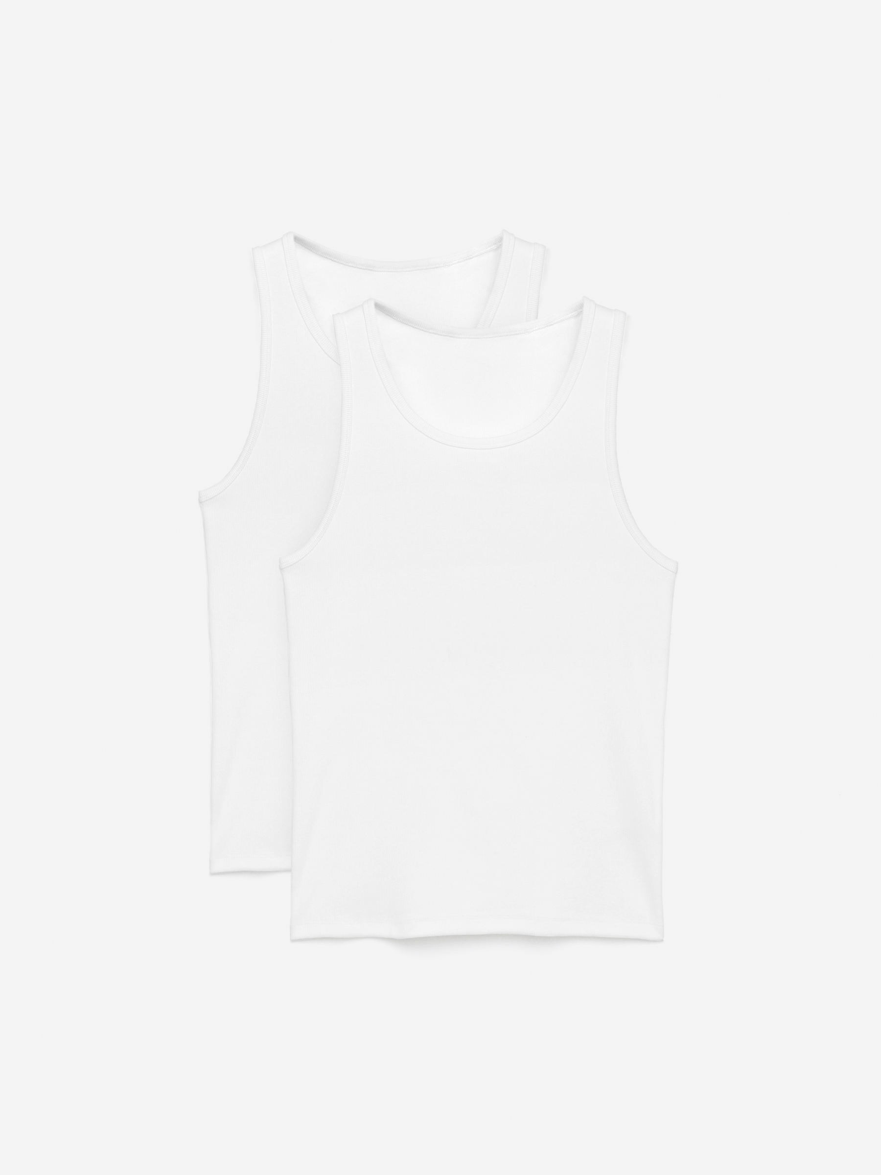 Ribbed Tank Top Set of 2-#FFFFFF-16690