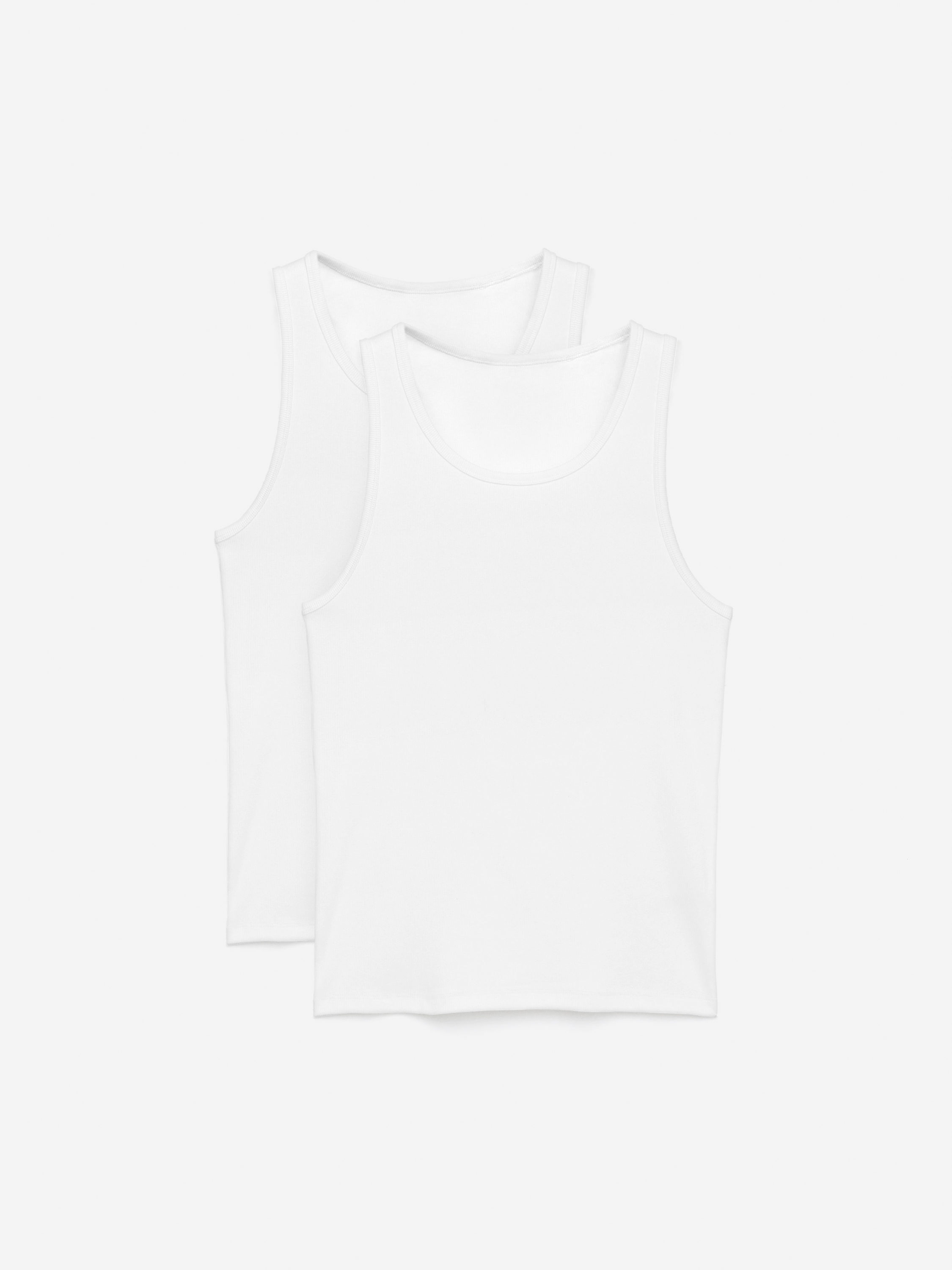 Ribbed Tank Top Set of 2-#FFFFFF-16690