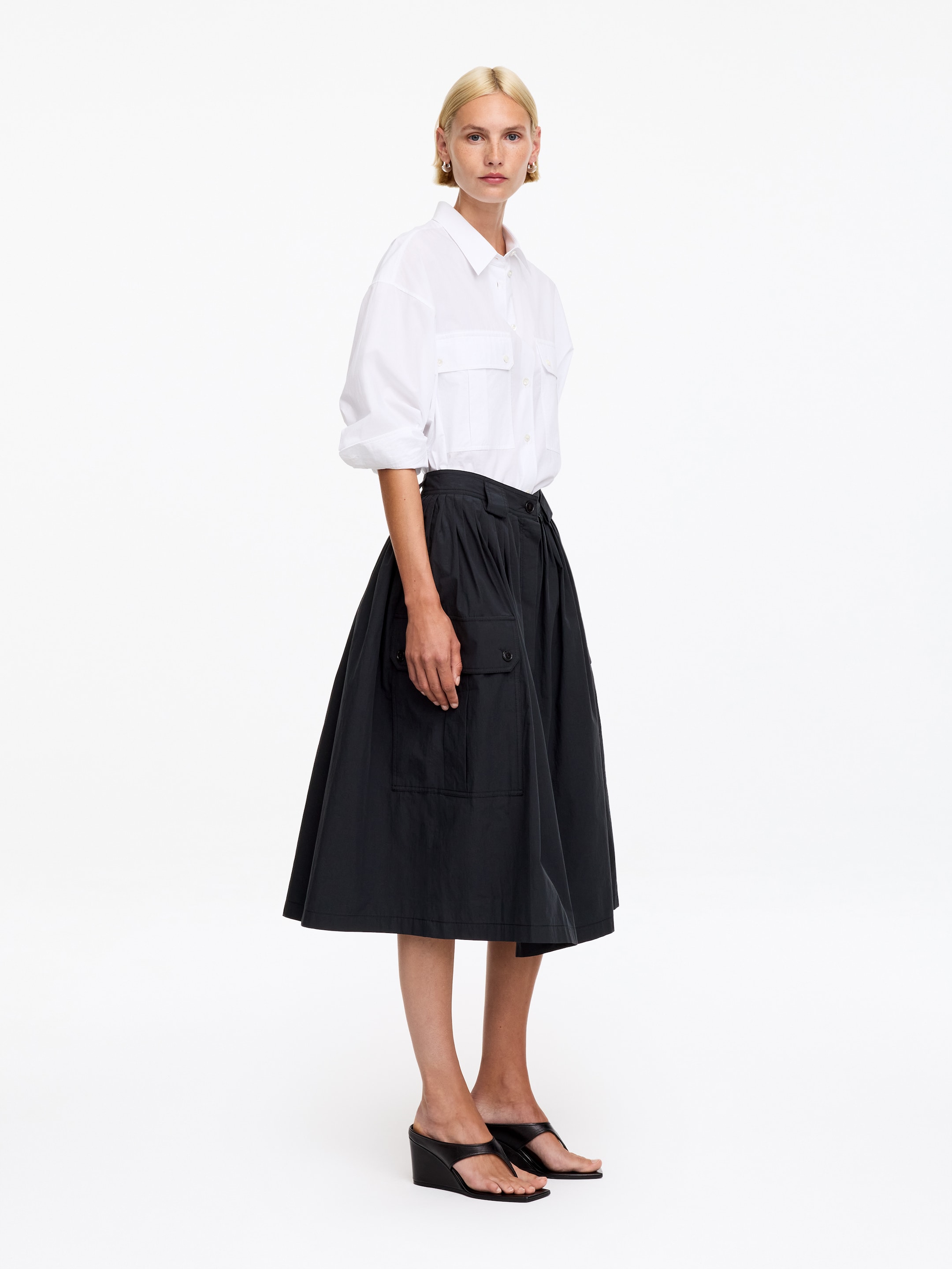 Falda funcional de algodón - Negro - Corte relajado - Women - StillMedia/Lookbook - 5