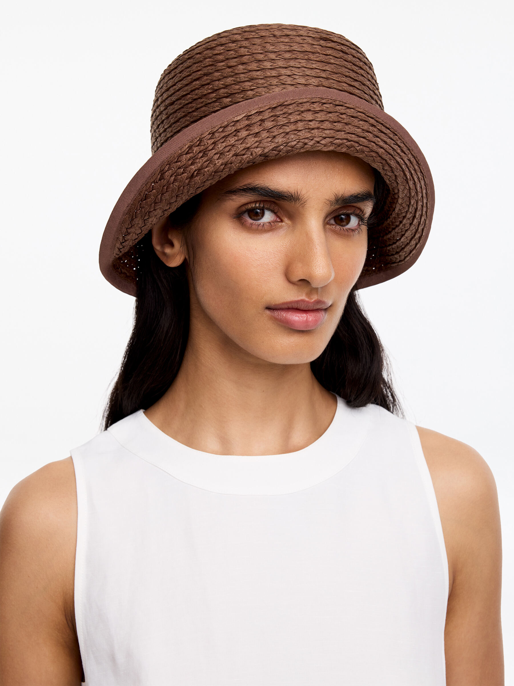 Sombrero de paja con ala plegada - Marrón - Women - StillMedia/Lookbook - 4