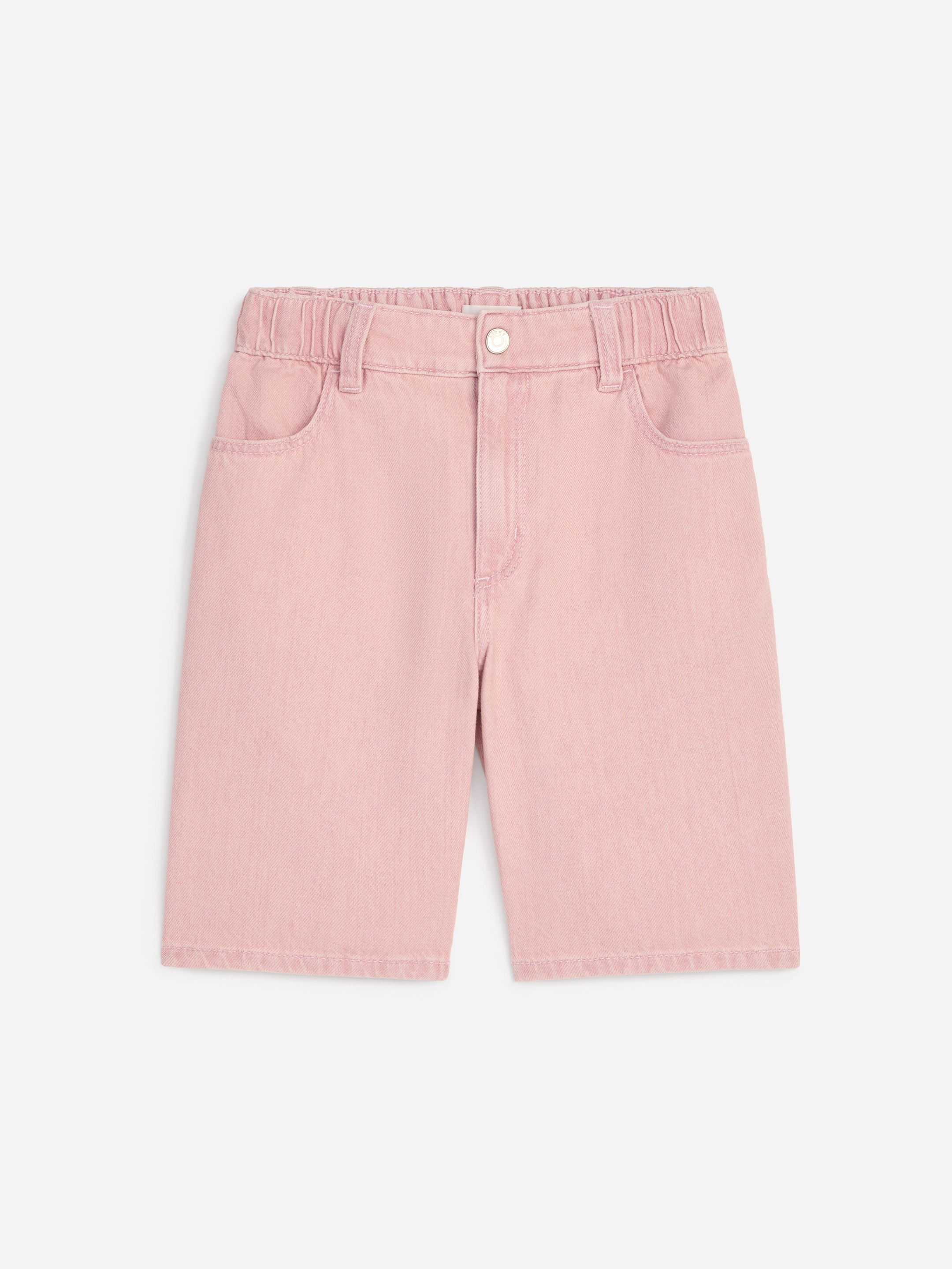 Relaxed Denim Shorts-#E4BCCB-19339