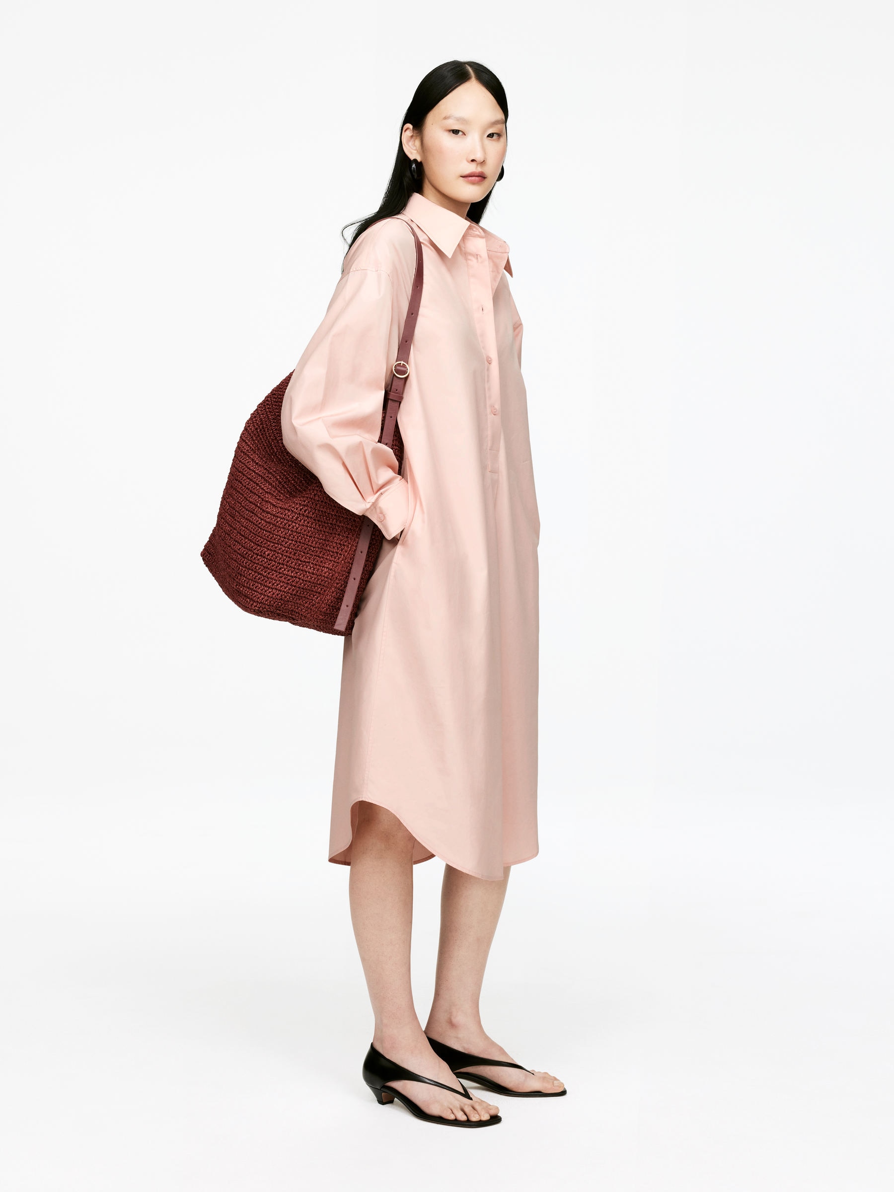 Oversize Shirt Dress - Dusty Pink - Oversized - Women - StillMedia/Lookbook - 3