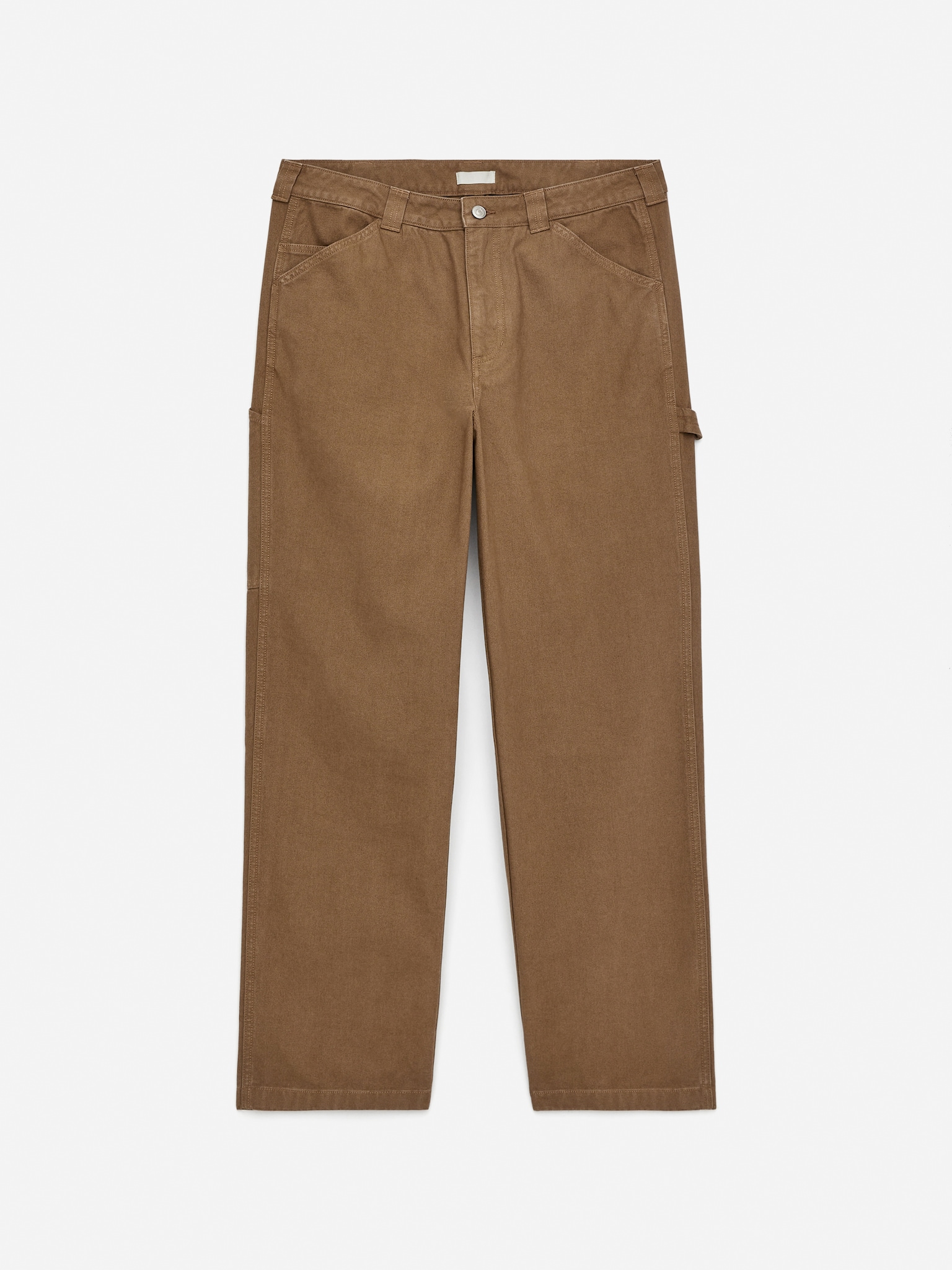 Pantalon de bureau coupe ample - Marron/Blanc cassé - 2