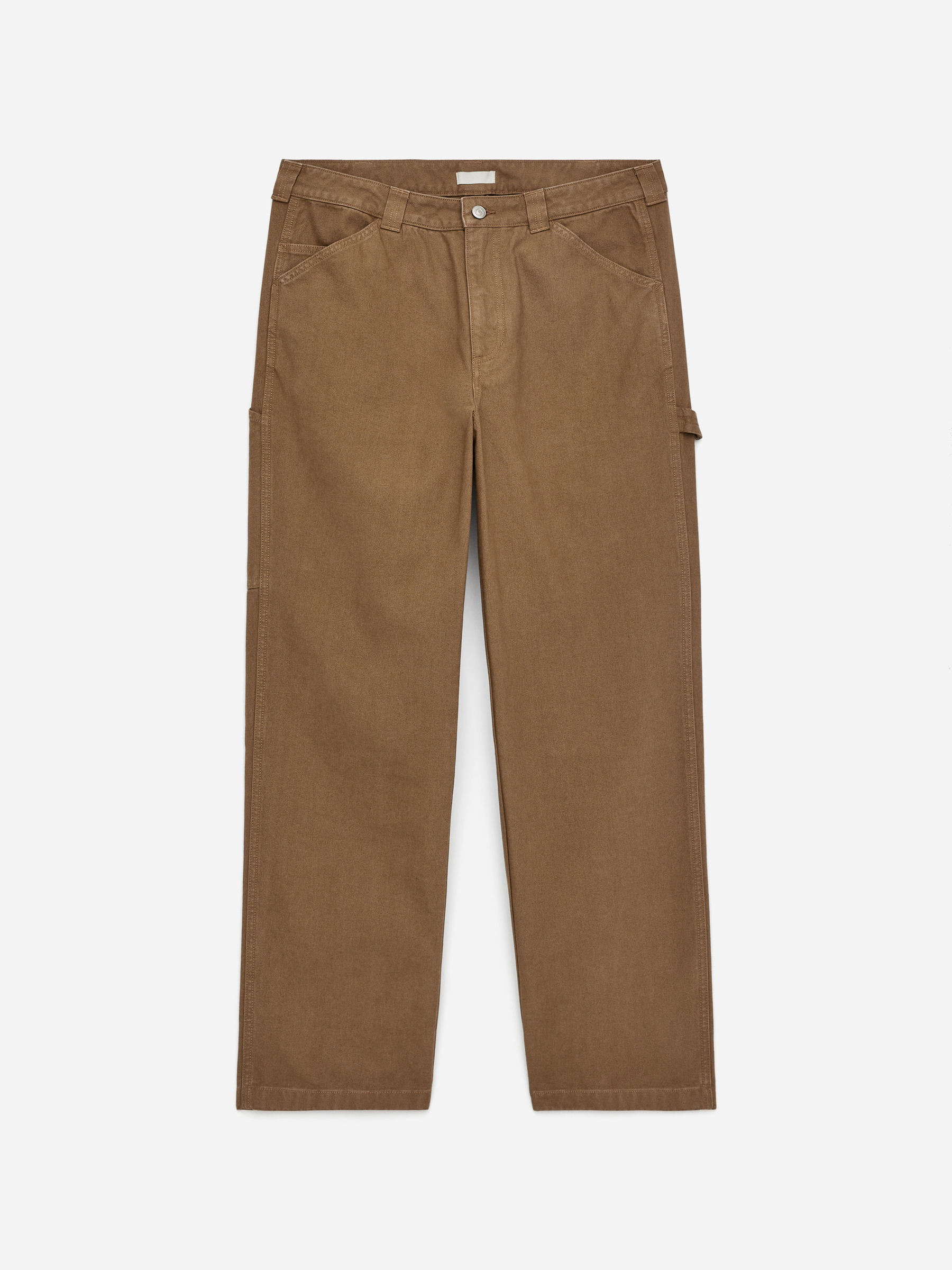 Loose-Fit Workwear Trousers-Beige-16262