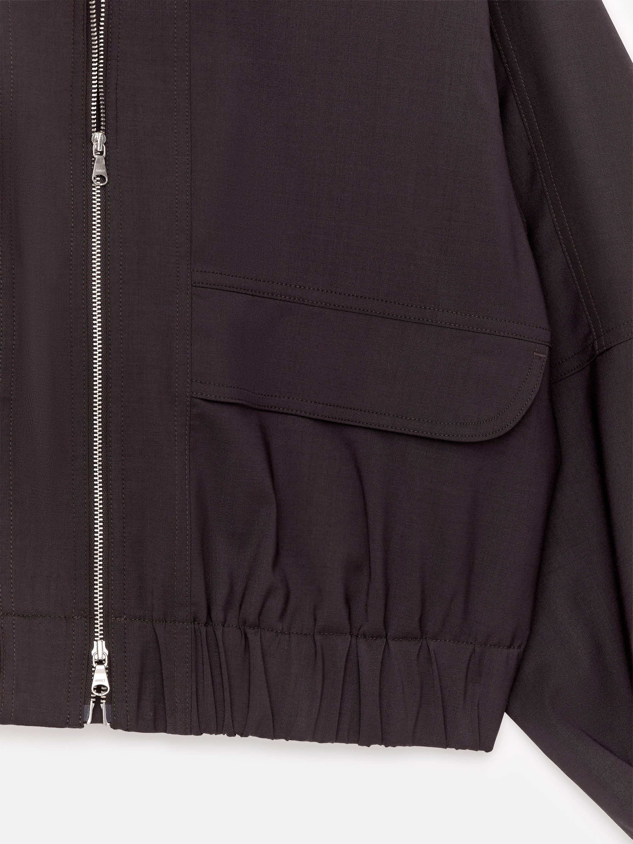 Chaqueta con cremallera - Marrón oscuro - Oversized - Women - StillMedia/DescriptiveDetail - 1