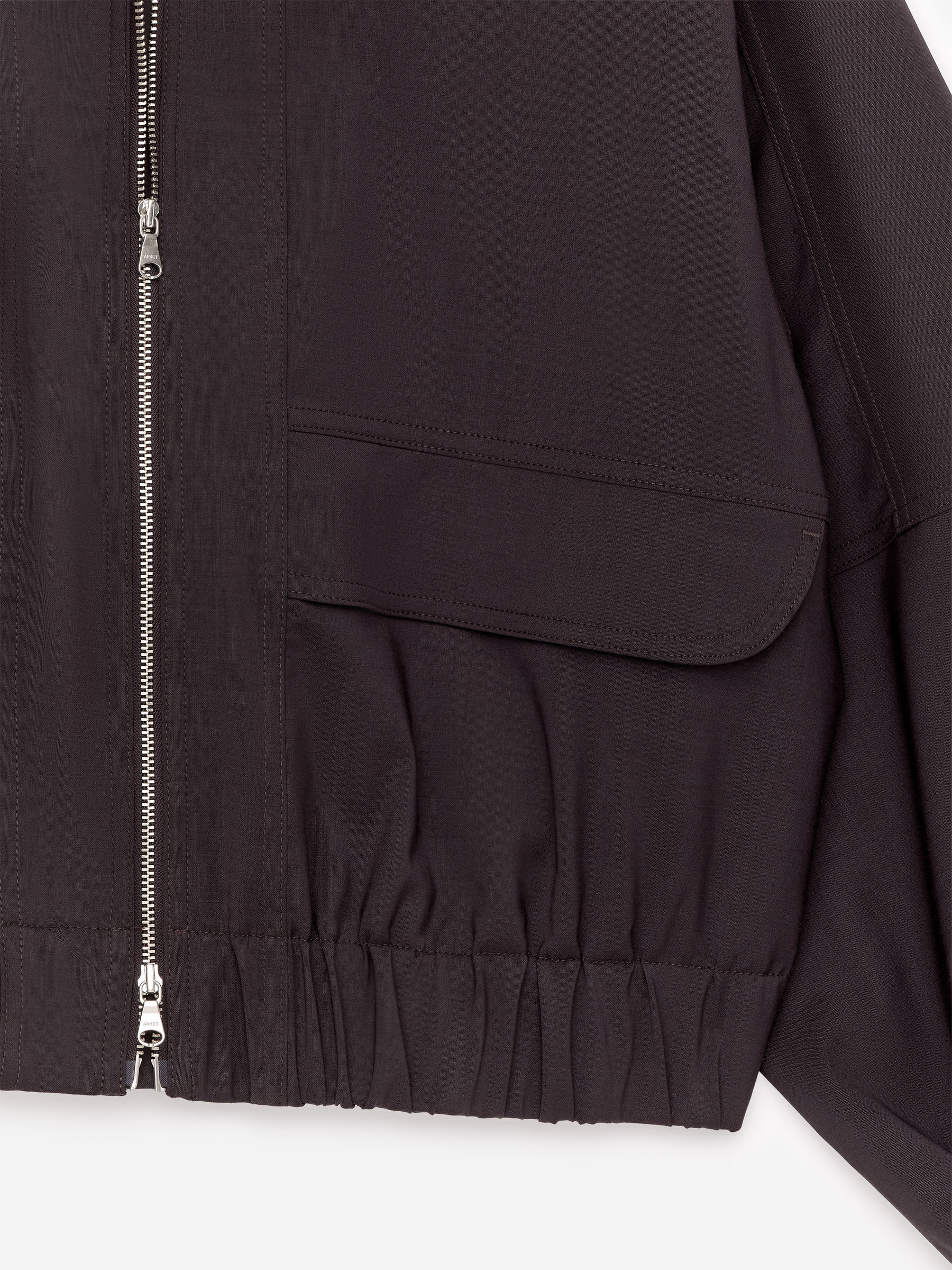 Zip Jacket - Dark Brown - Oversized - Women - StillMedia/DescriptiveDetail - 1