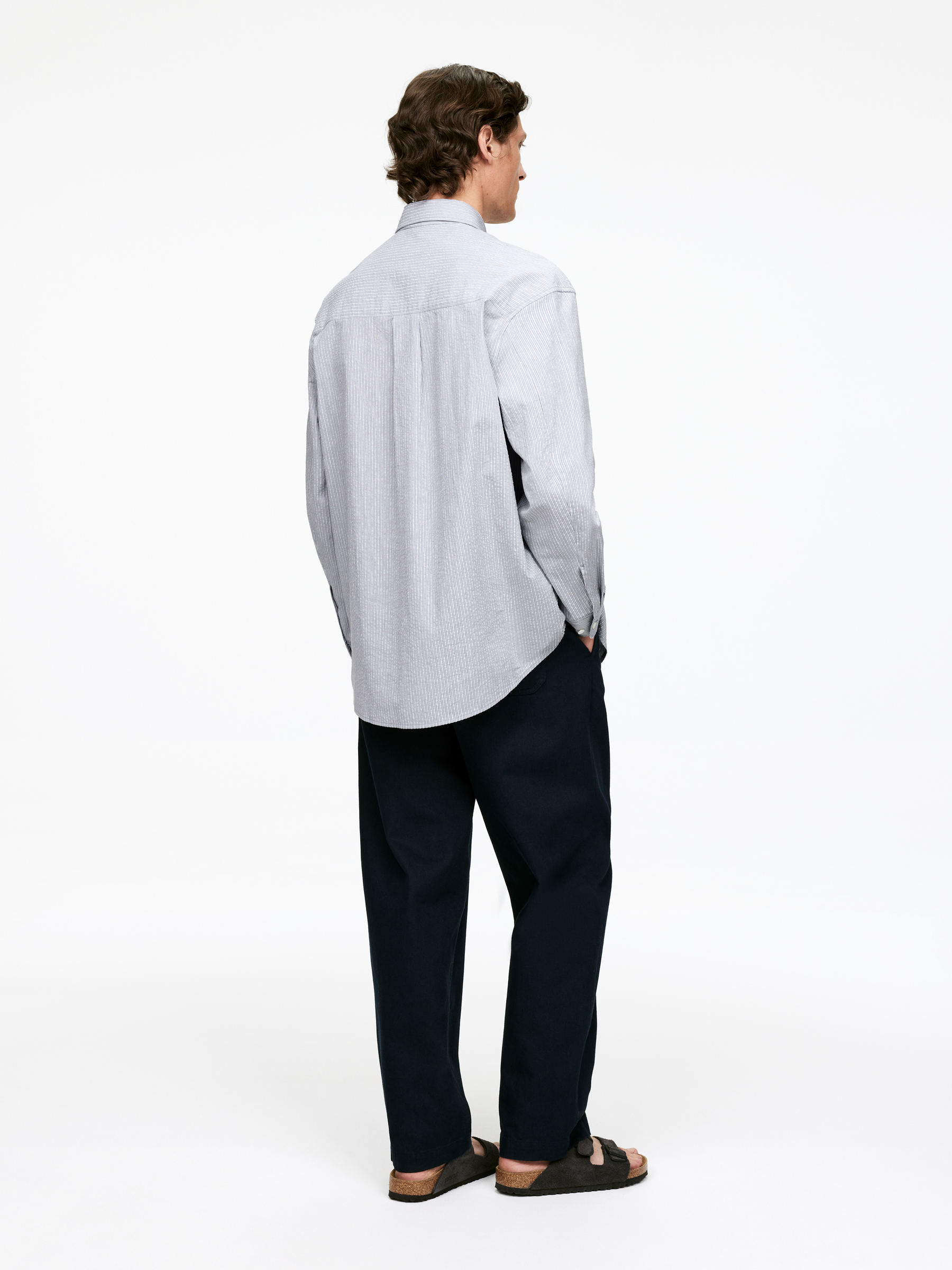Relaxed Seersucker Shirt - Grey - Men - StillMedia/Lookbook - 5
