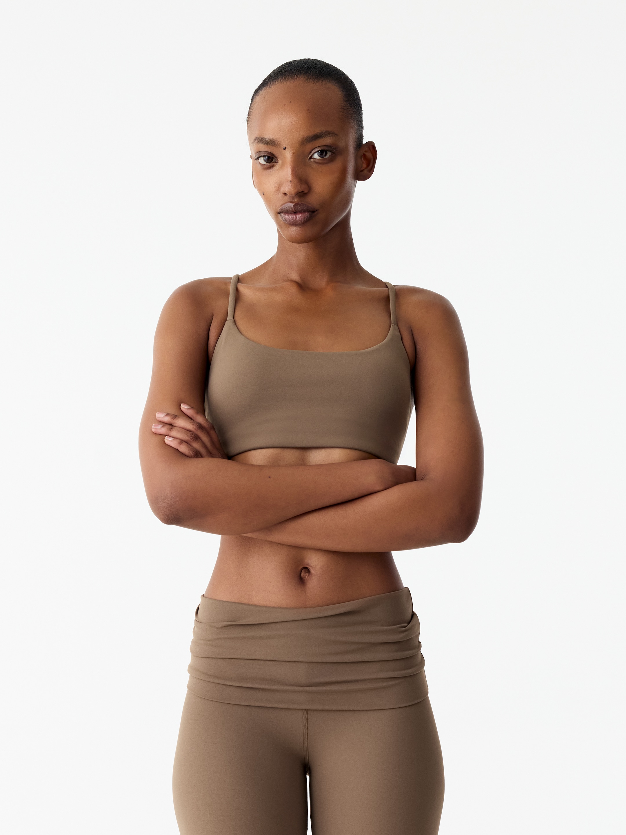 Biustonosz sportowy z elastycznego materiału-Brown-21059