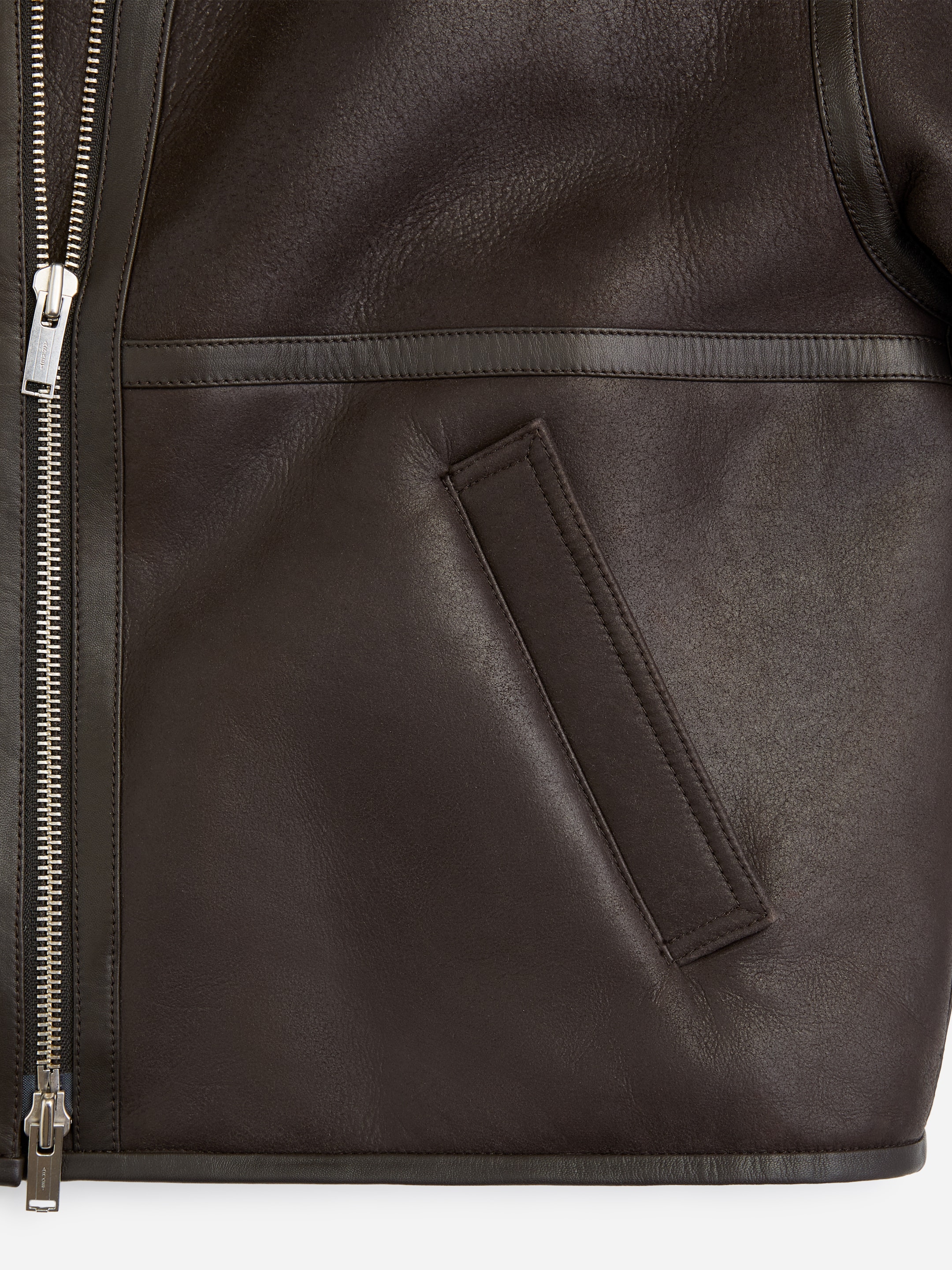 Leather Shearling Aviator Jacket - Brown - Oversized - women - StillMedia/DescriptiveDetail - 1