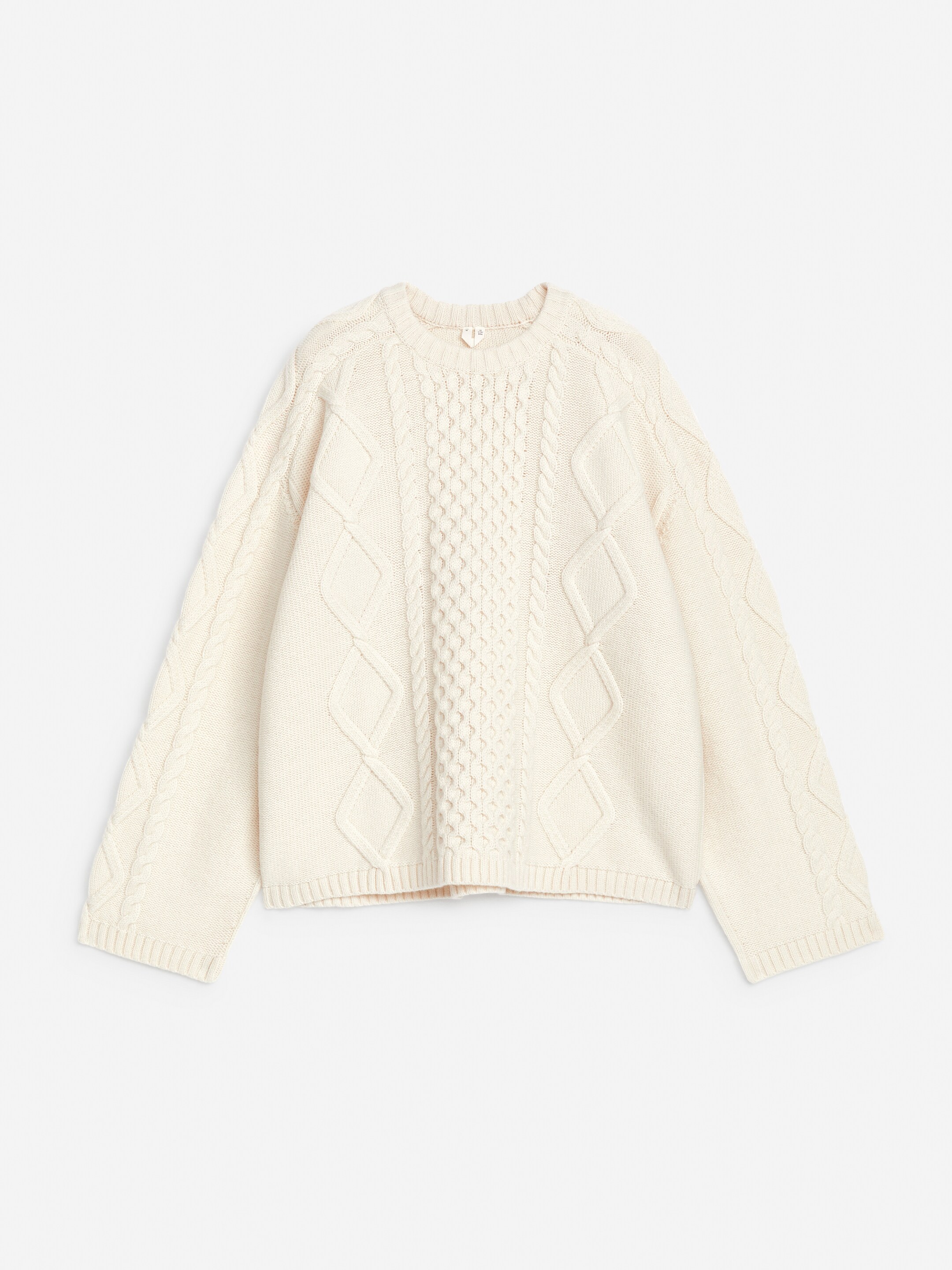 View larger image: Cable Knit Wool Jumper - Off White - Ladies | H&M GB 5