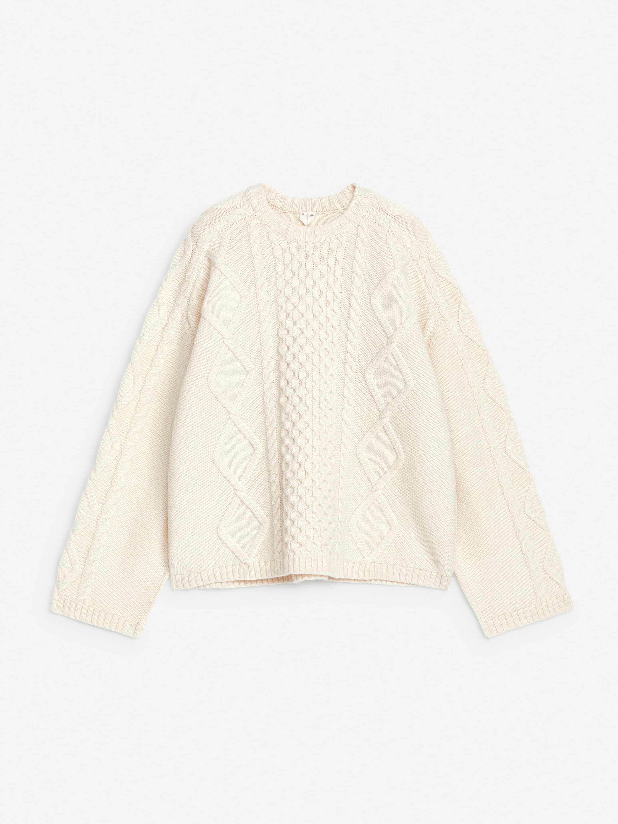 Zopfstrickpullover aus Wolle - Cremeweiß - Relaxed Fit - Damen - StillMedia/DescriptiveStillLife - 1