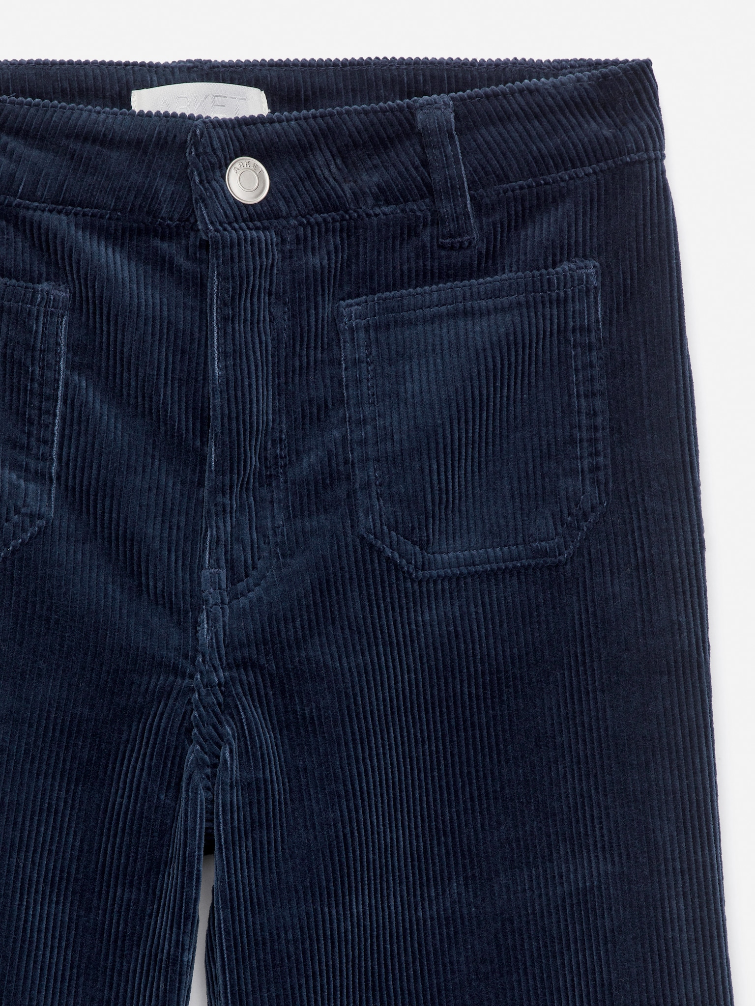 Pantalon évasé en velours côtelé - Bleu foncé - 2