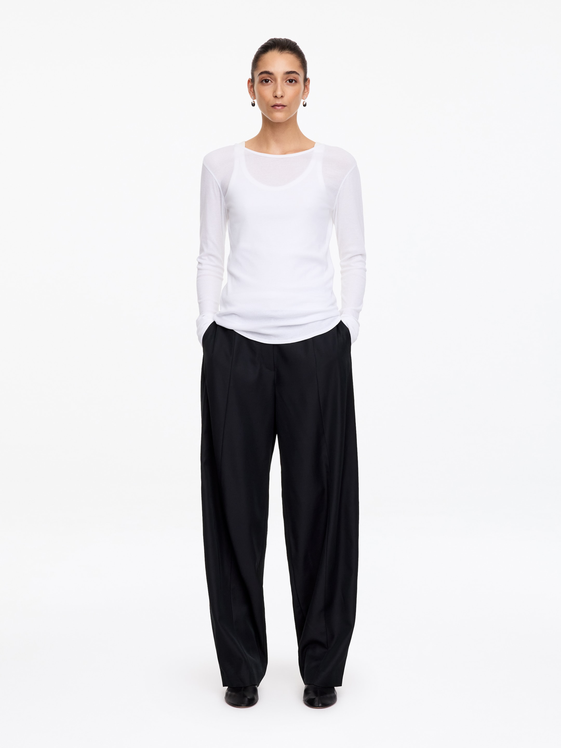 Relaxed Barrel-Leg Trousers-Blue-20994