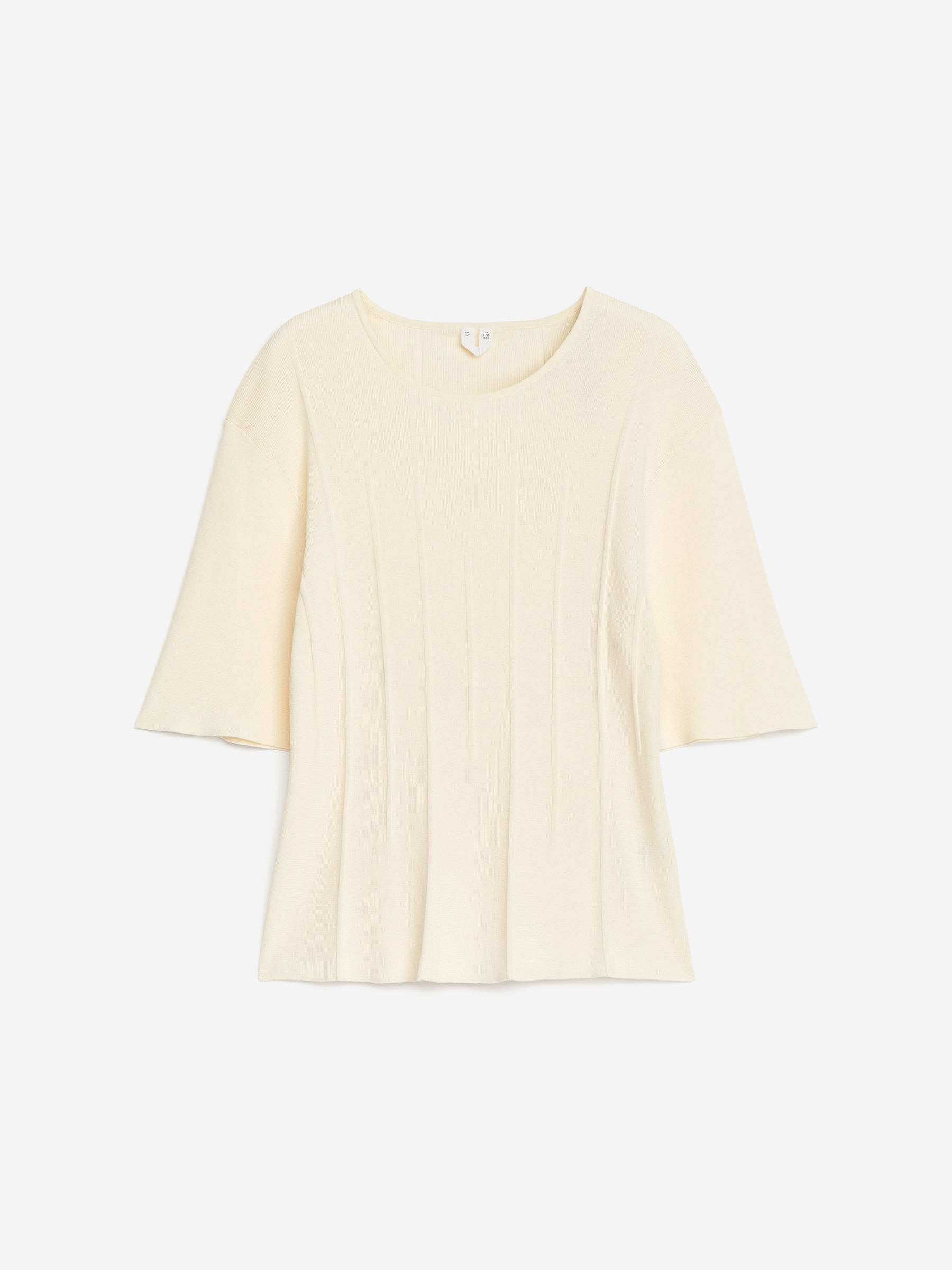 Top z prążkowanej dzianiny-Biały-11653