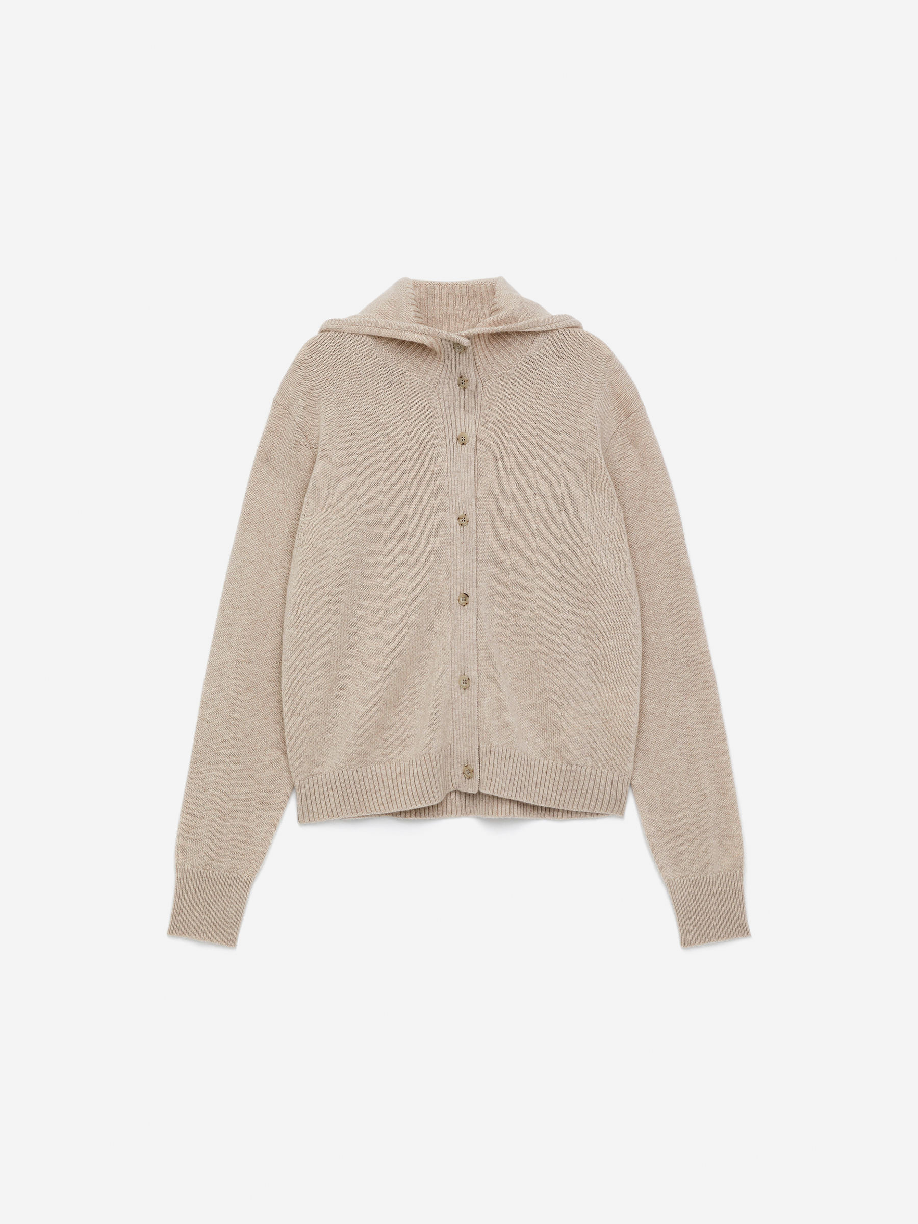 Pure Cashmere Hoodie-#F3EFE5-16423