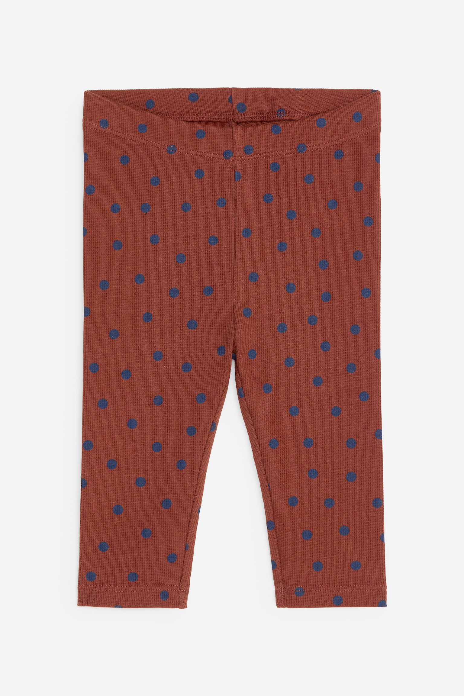 Leggings caneladas - Cor de ferrugem/Bolinhas azuis/Azul/Verde/Cor-de-rosa/vermelho/Rosa/Laranja/Azul claro/verde/Rosa/Laranjas/Bege/preto