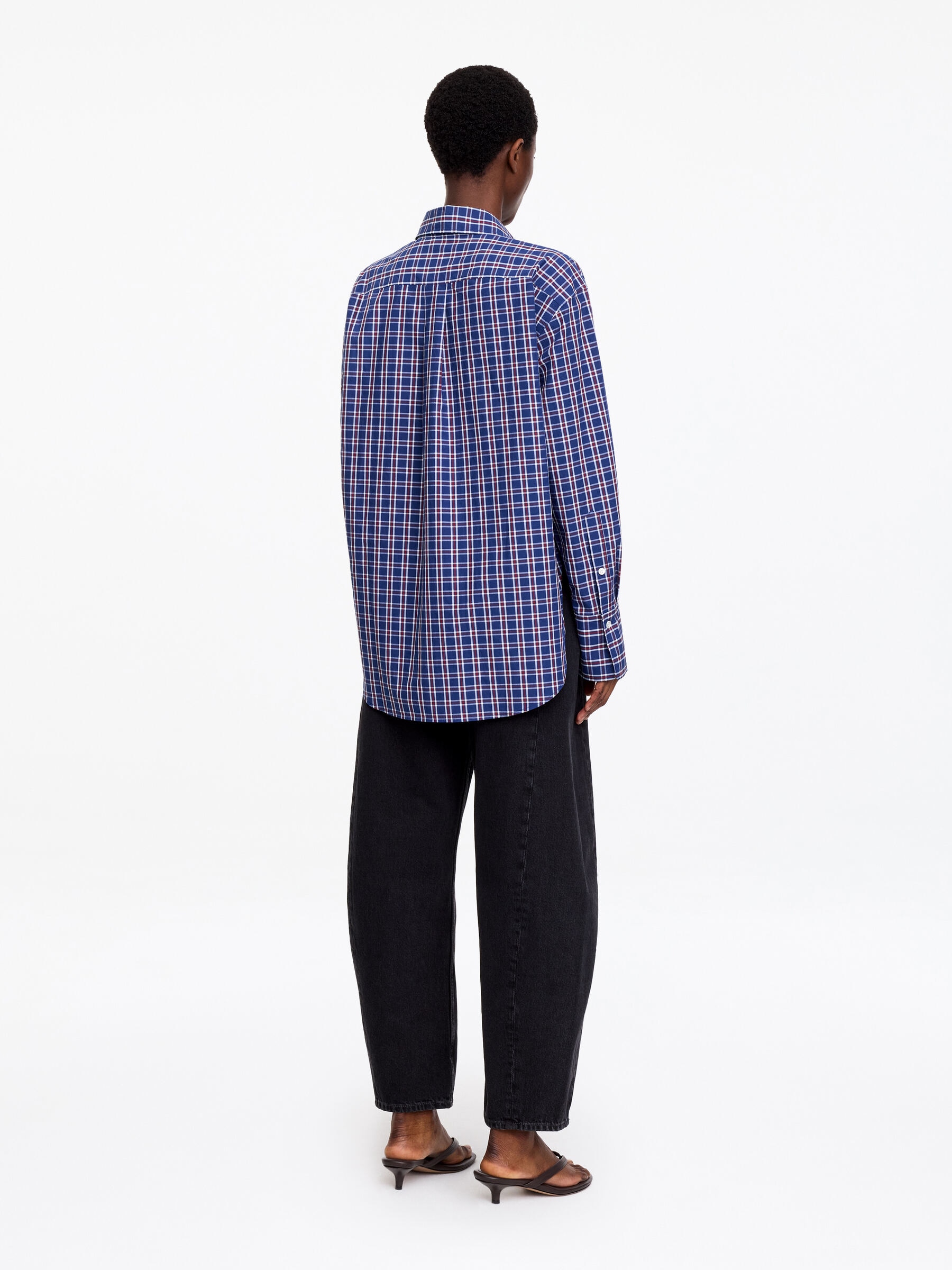 Relaxed-Fit Poplin Shirt - Dark Blue - Loose fit - Women - StillMedia/Lookbook - 5