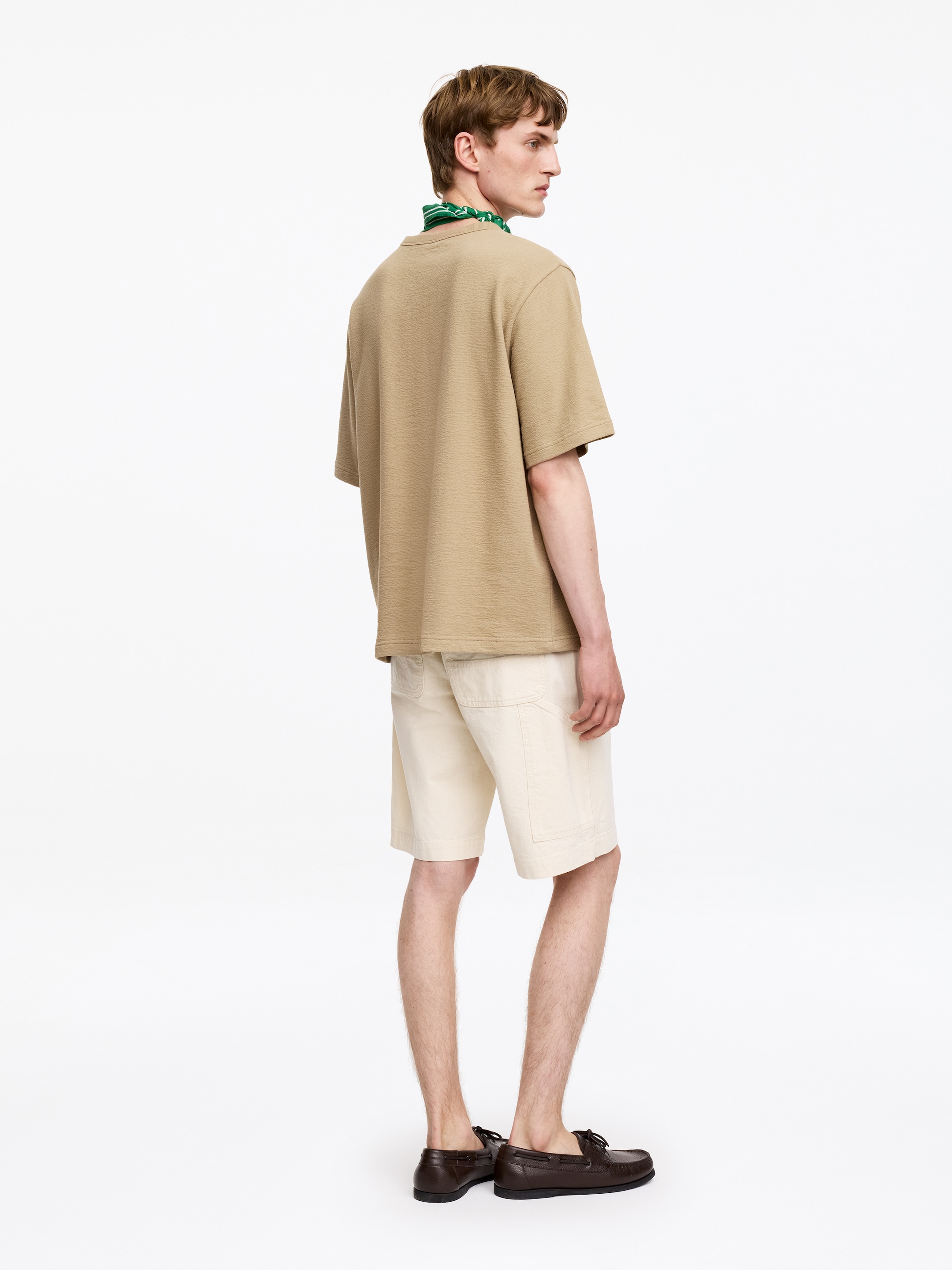 Relaxed Bouclé T-Shirt - Beige - Loose fit - Men - StillMedia/Lookbook - 5