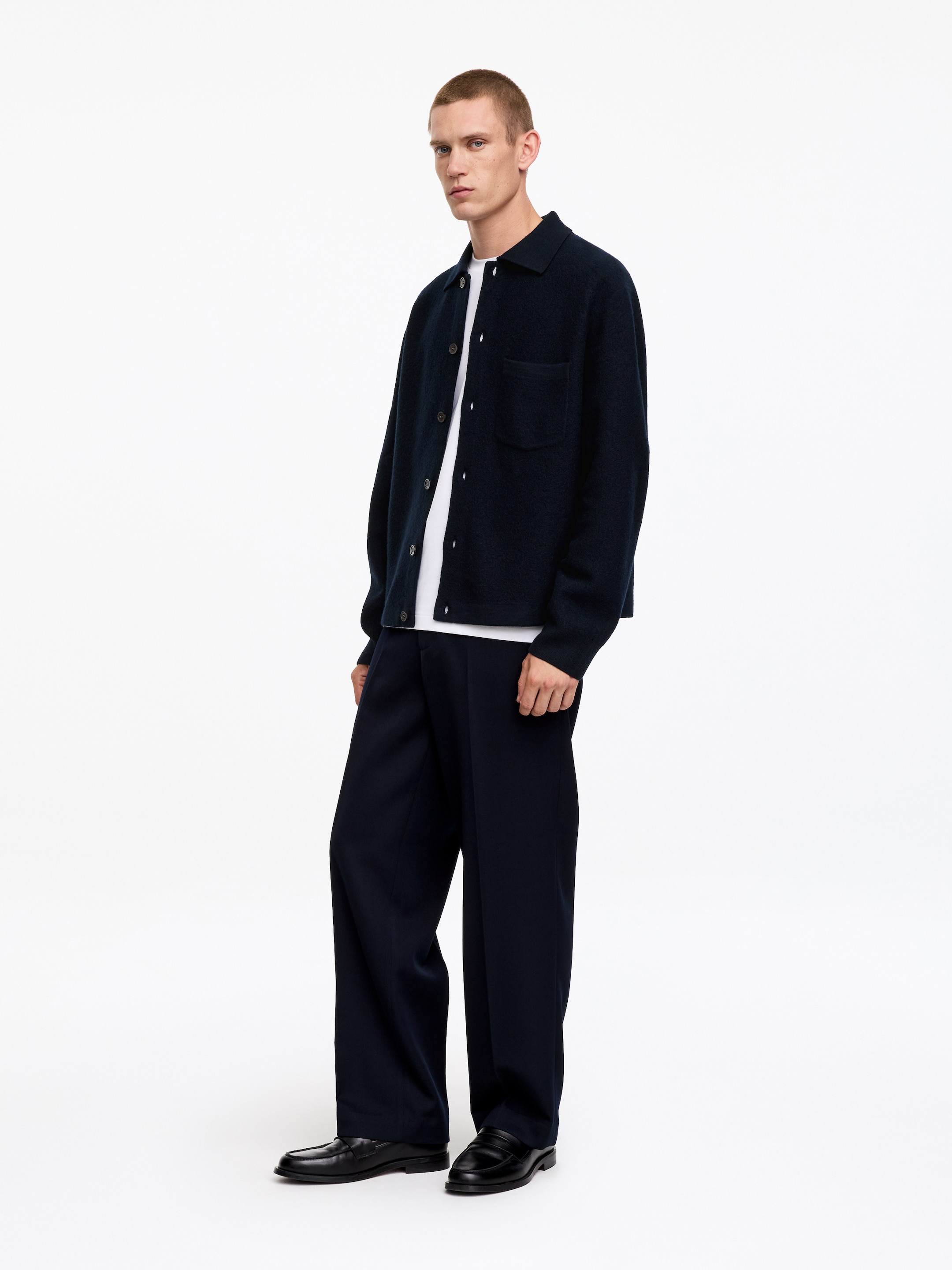 Cardigan in lana cotta - Blu scuro - Regular fit - Men - StillMedia/Lookbook - 8