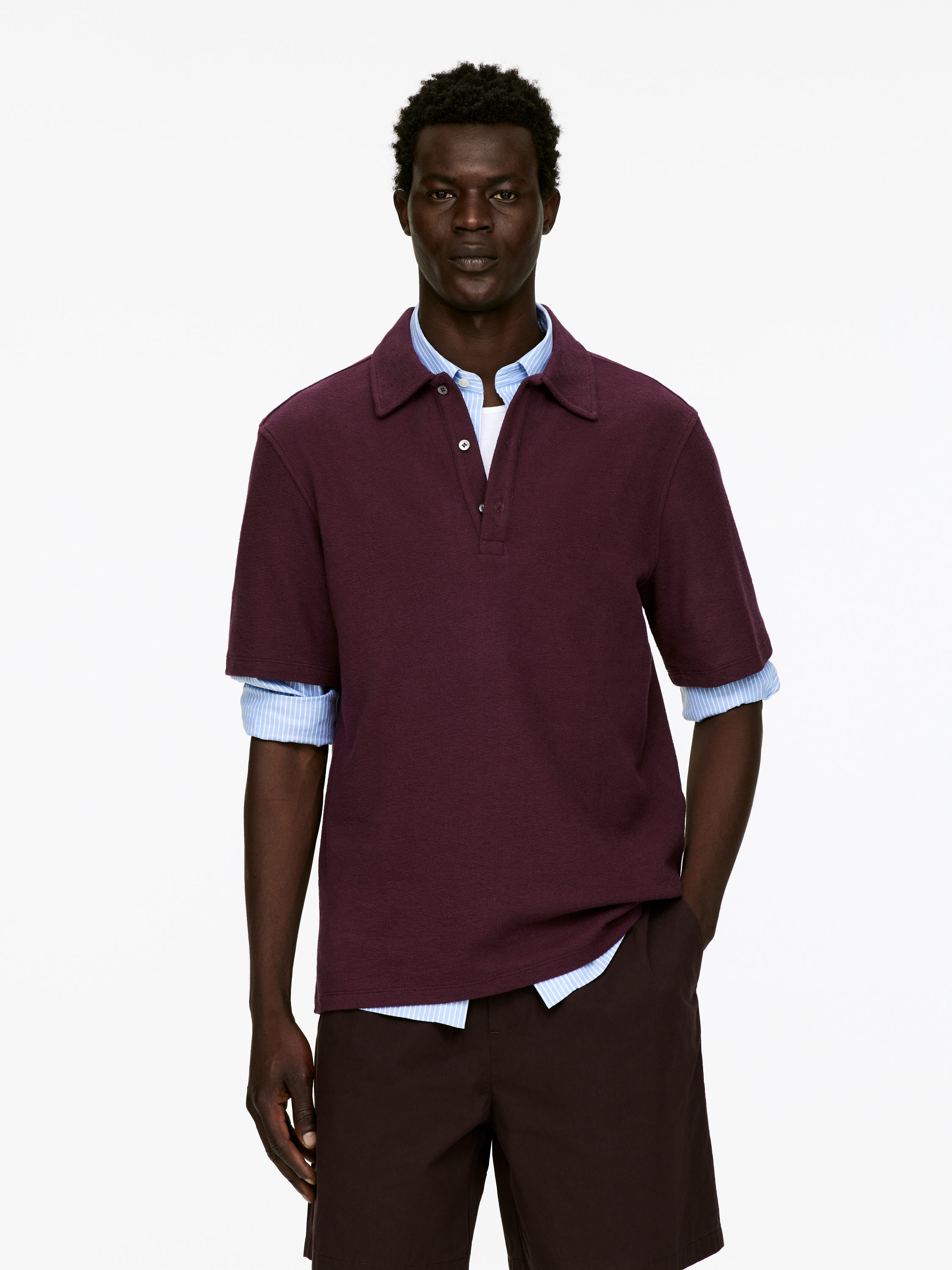 Short-Sleeve Polo Shirt - Burgundy - Regular fit - Men - StillMedia/Lookbook - 3