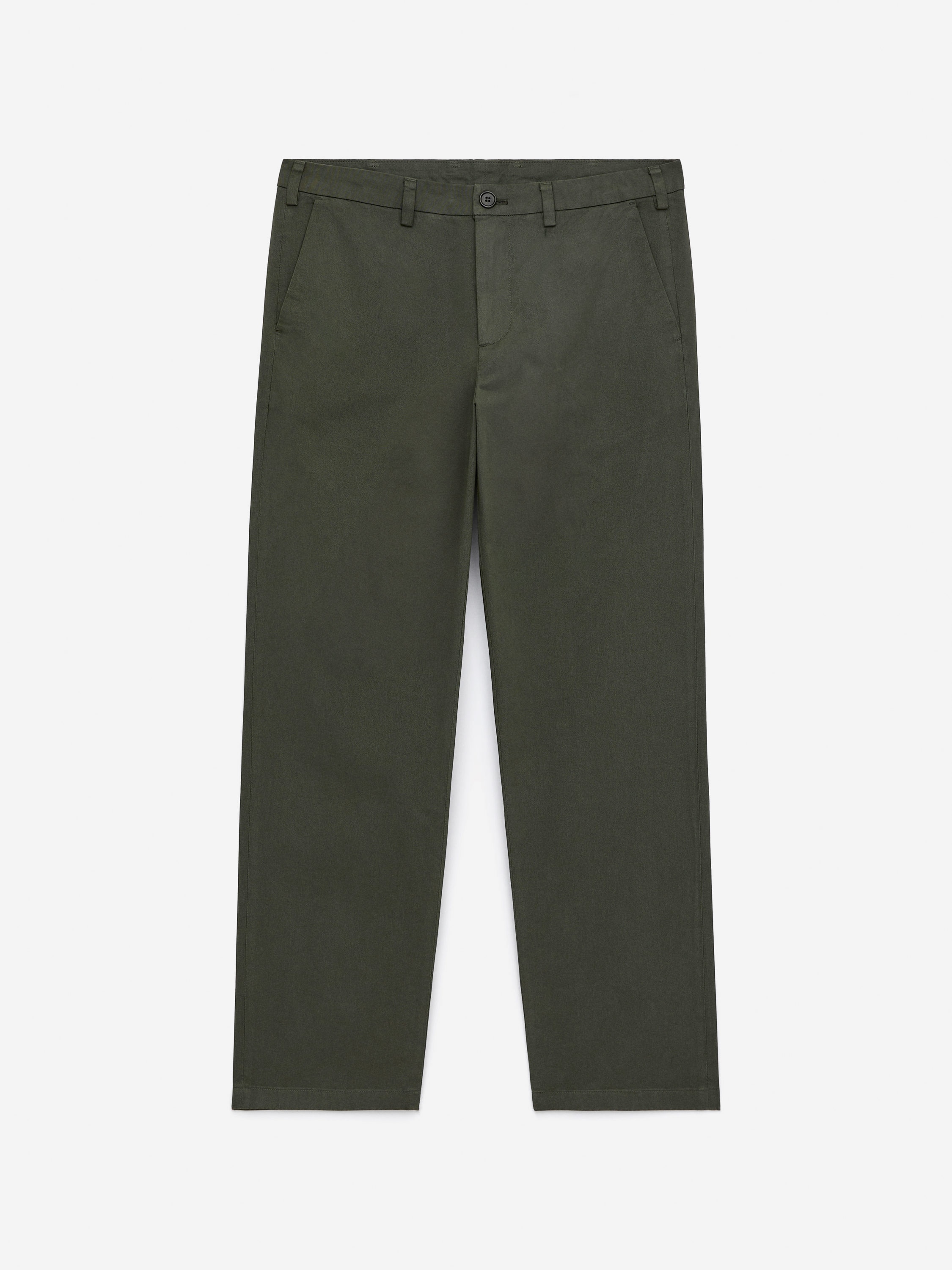 Straight Cotton Chinos-#4D4E45-16081