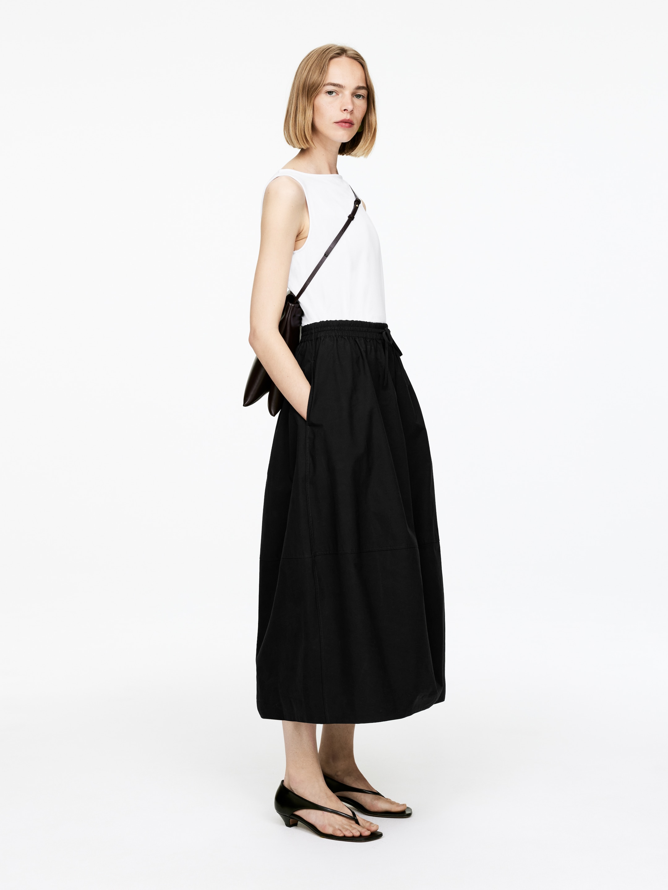 Zobacz większy obraz: Bawełniana spódnica midi - Czarny - ONA | H&M PL 4