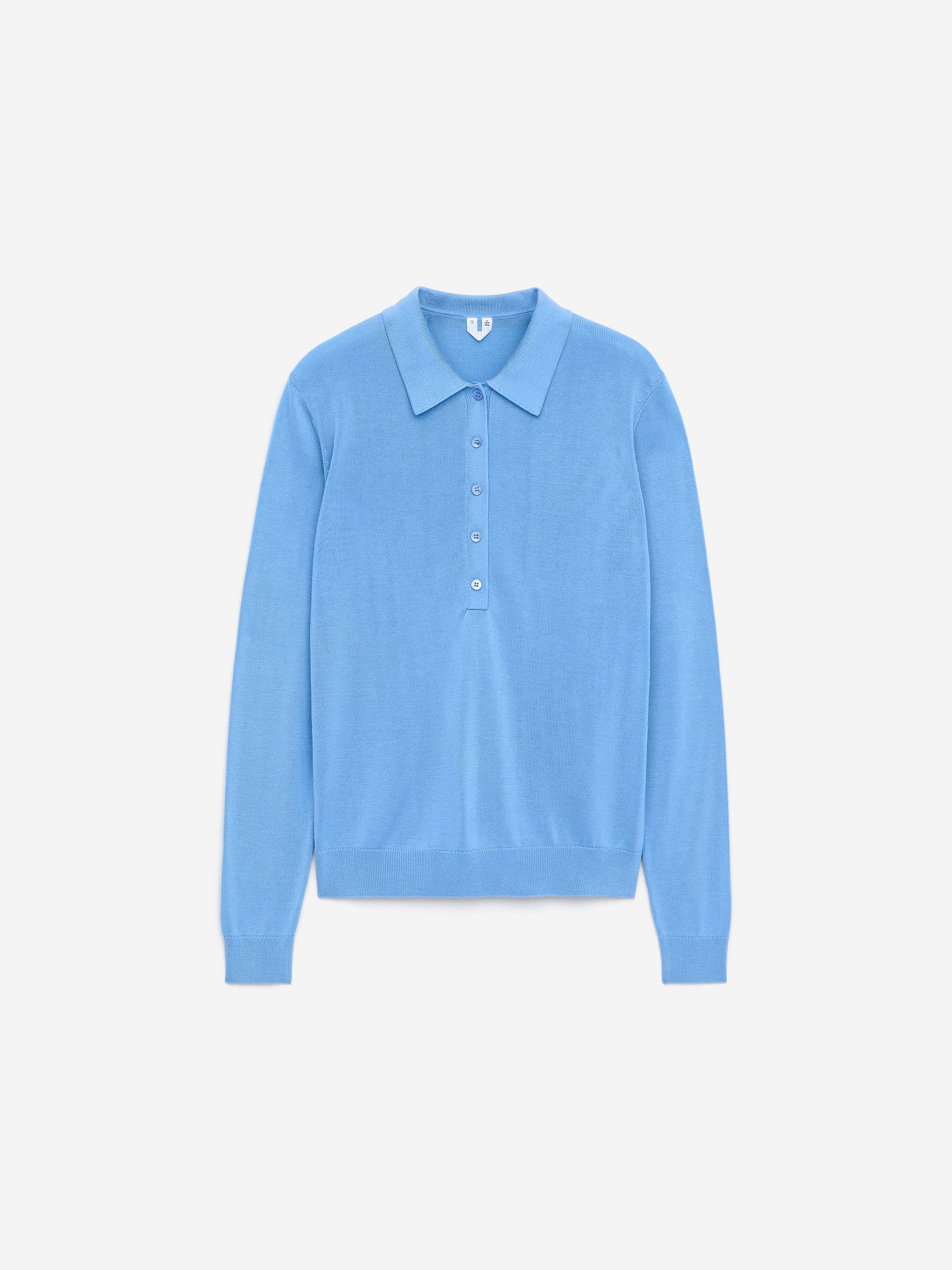 Knitted Polo Shirt - Light Blue - Regular fit - Women - StillMedia/DescriptiveStillLife - 2
