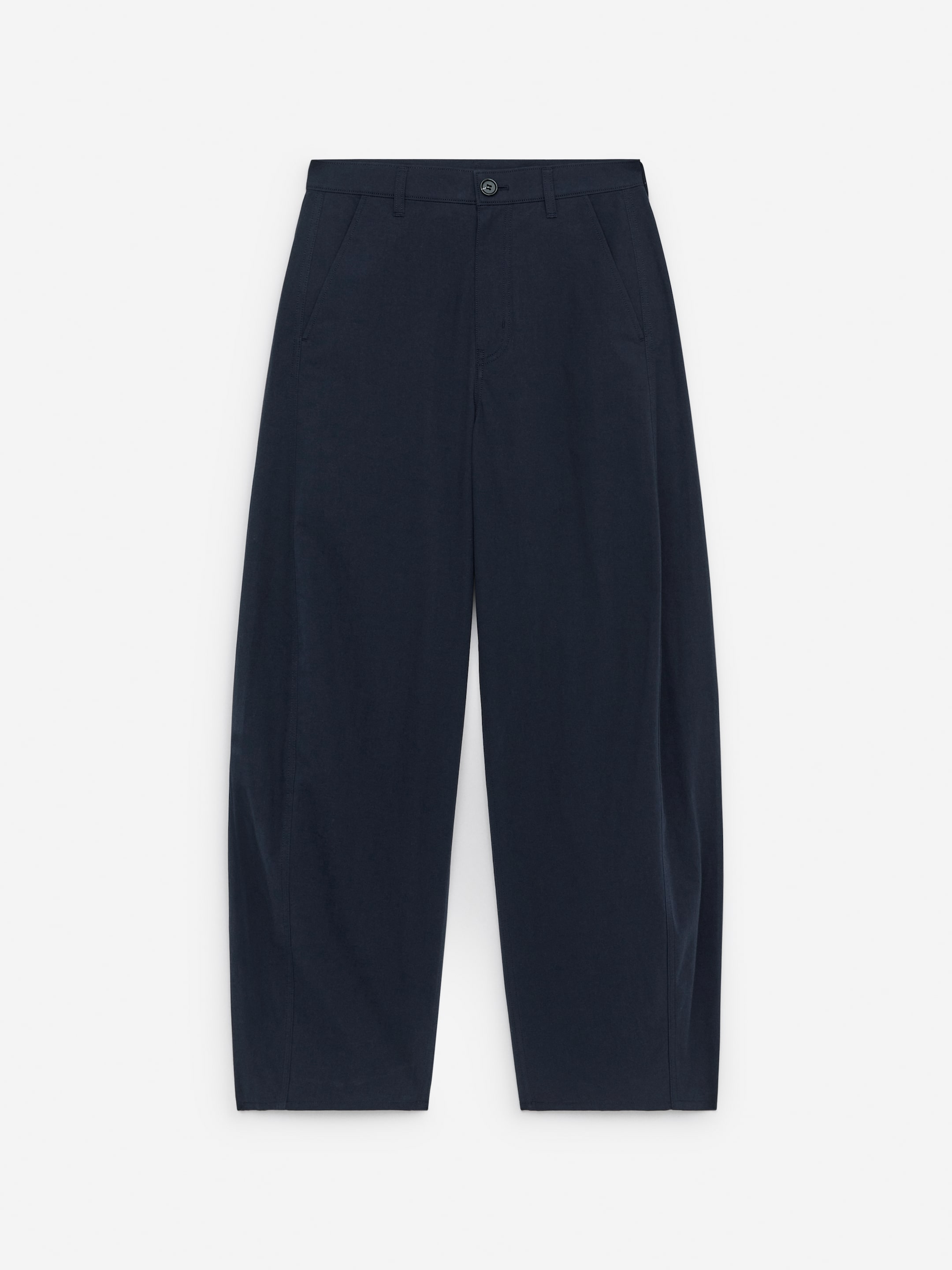 Barrel-Leg Trousers - Dark Blue - Loose fit - Women - StillMedia/DescriptiveStillLife - 1