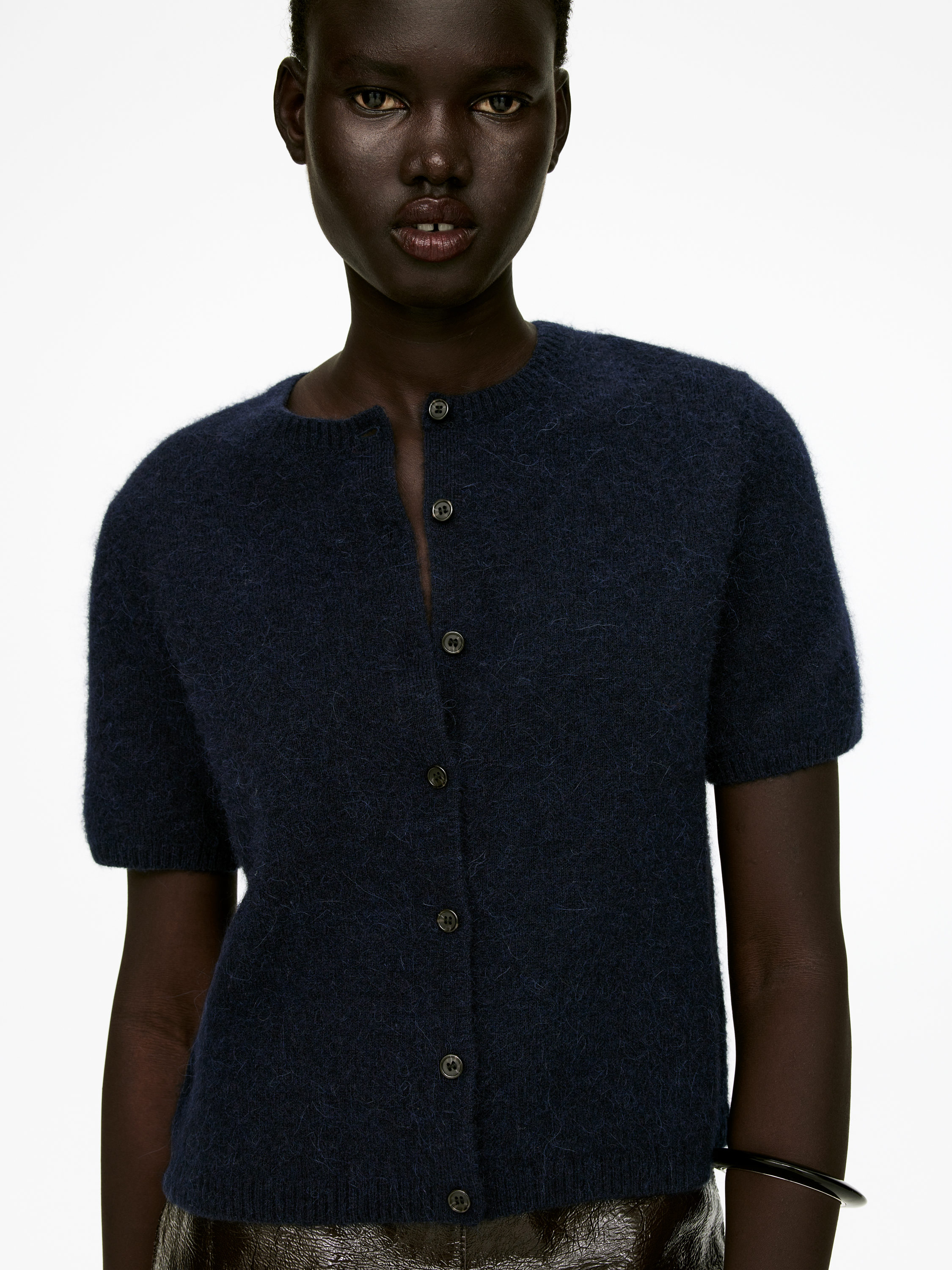 Alpaca-Wool Blend Cardigan - Dark Blue - Regular fit - Women - StillMedia/Lookbook - 6