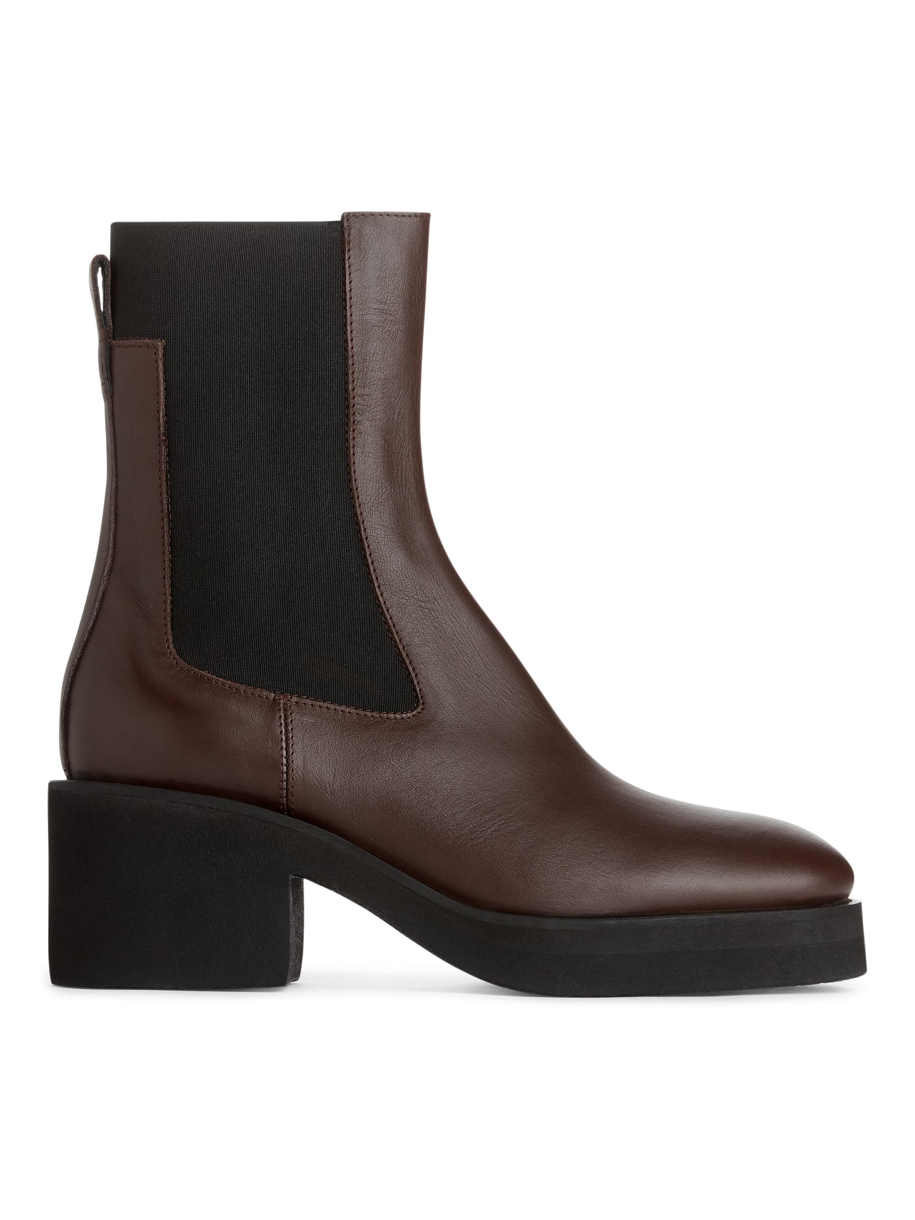 Heeled Chelsea Boots-#463B40-2764