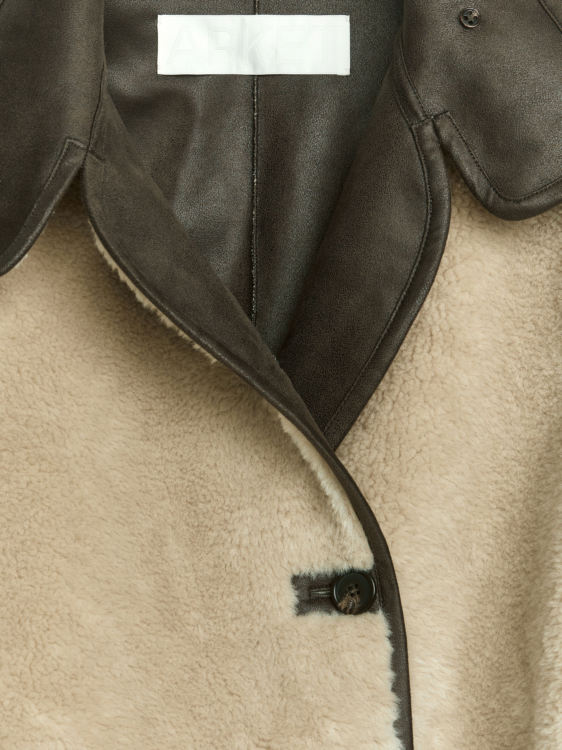 Faux Fur Jacket - Beige/Brown - Relaxed fit - Women - StillMedia/DescriptiveDetail - 3