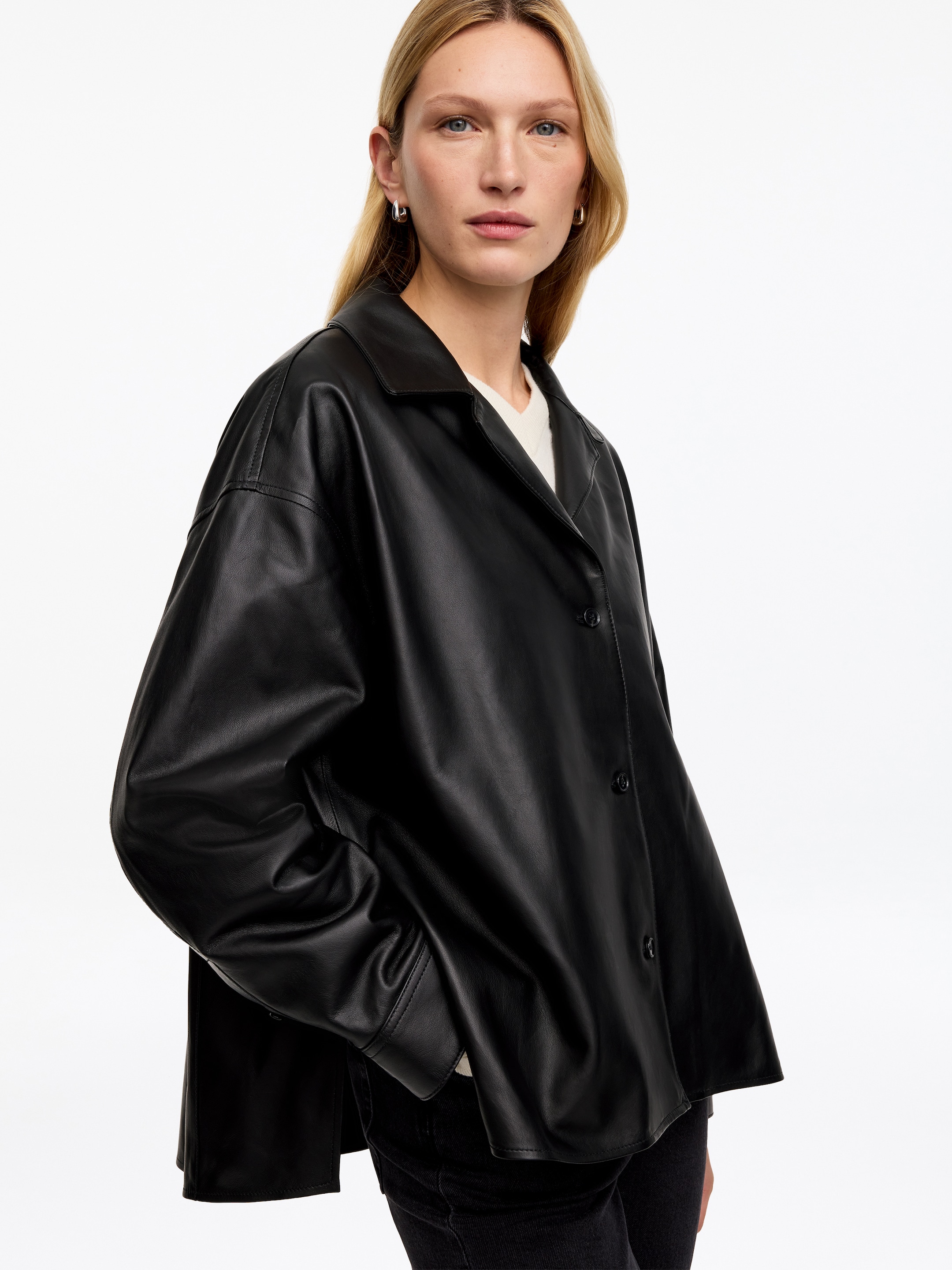 Leather Shirt - Black - Regular fit - women - StillMedia/Lookbook - 4