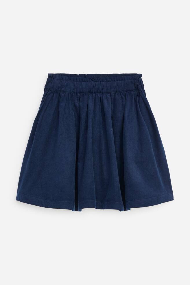 Corduroy Skirt - Dark Blue - 1