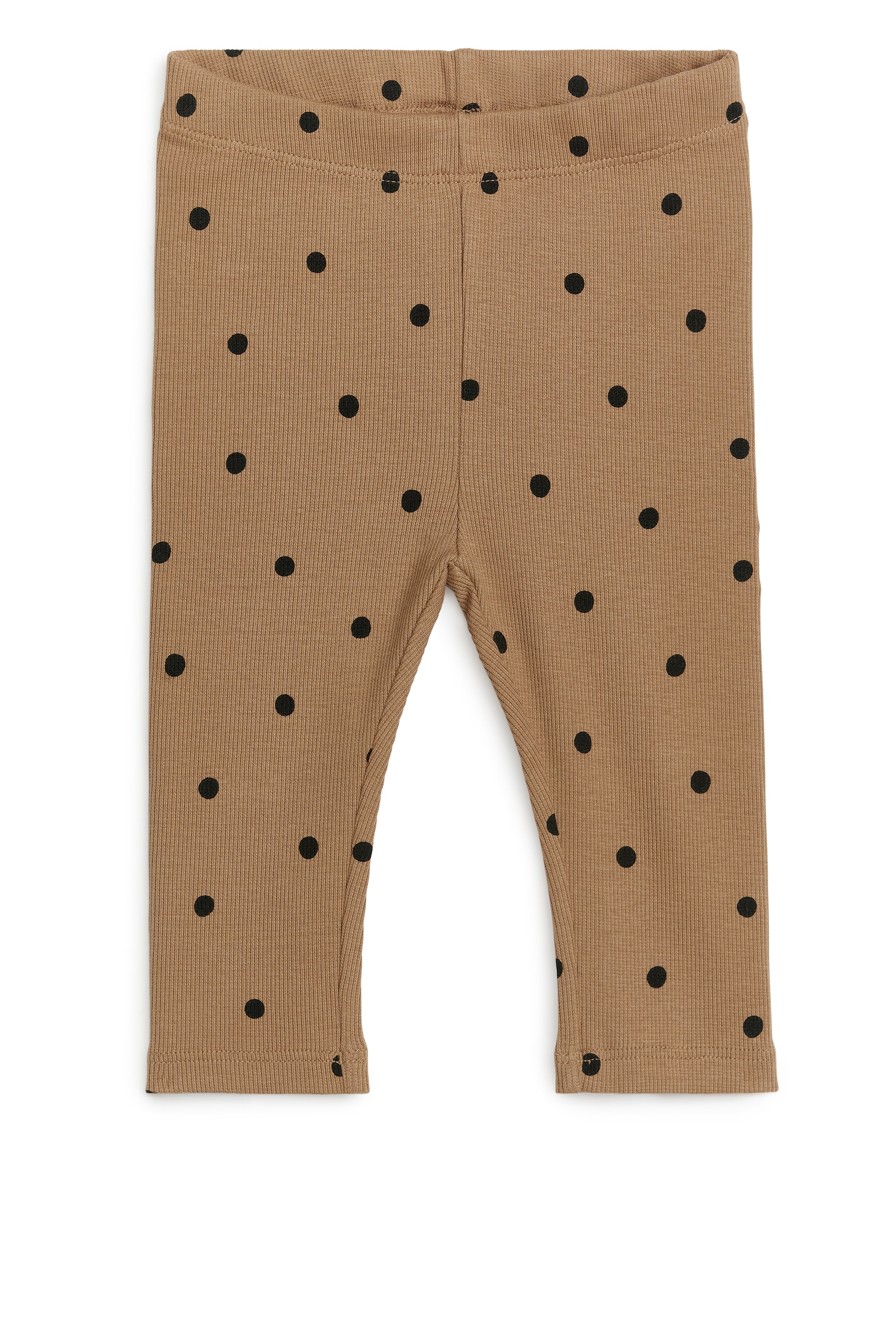 Ver imagen más grande: Leggings de canalé - Beige oscuro/negro - NIÑOS | H&M ES 1