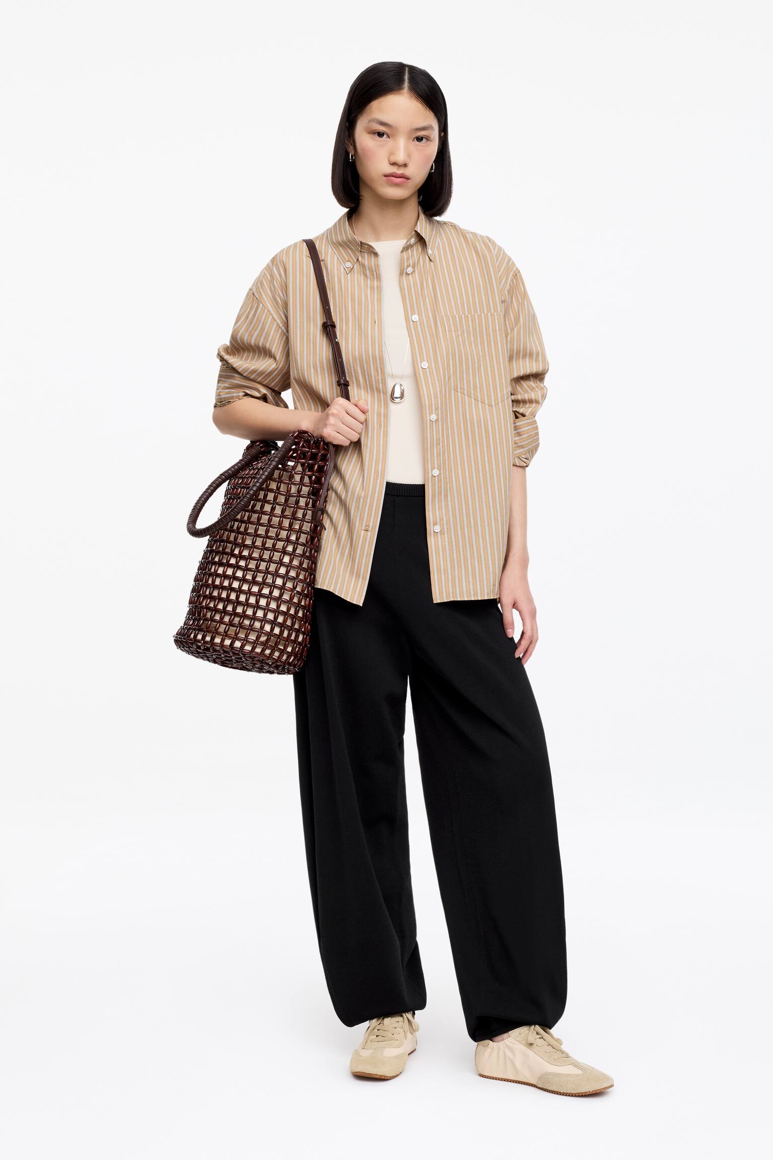 Stickade byxor - Svart - 5