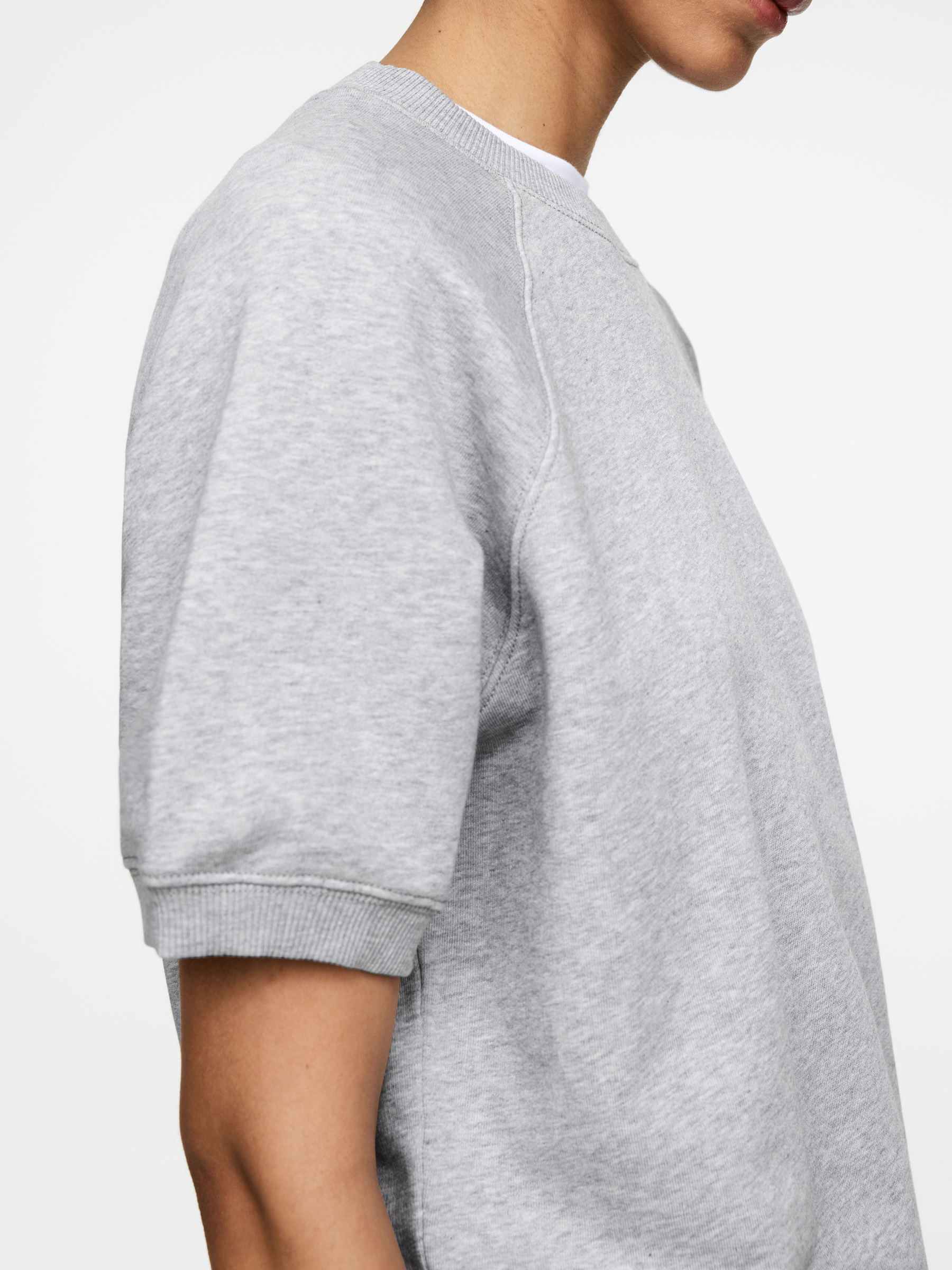 French Terry Sweatshirt - Grey Melange - Regular fit - Women - StillMedia/Lookbook - 4