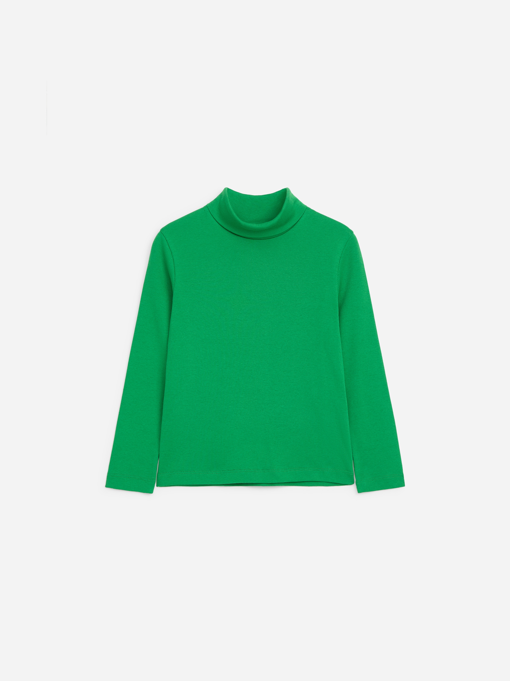 Maglia a collo alto con lavorazione a coste-Green-21282