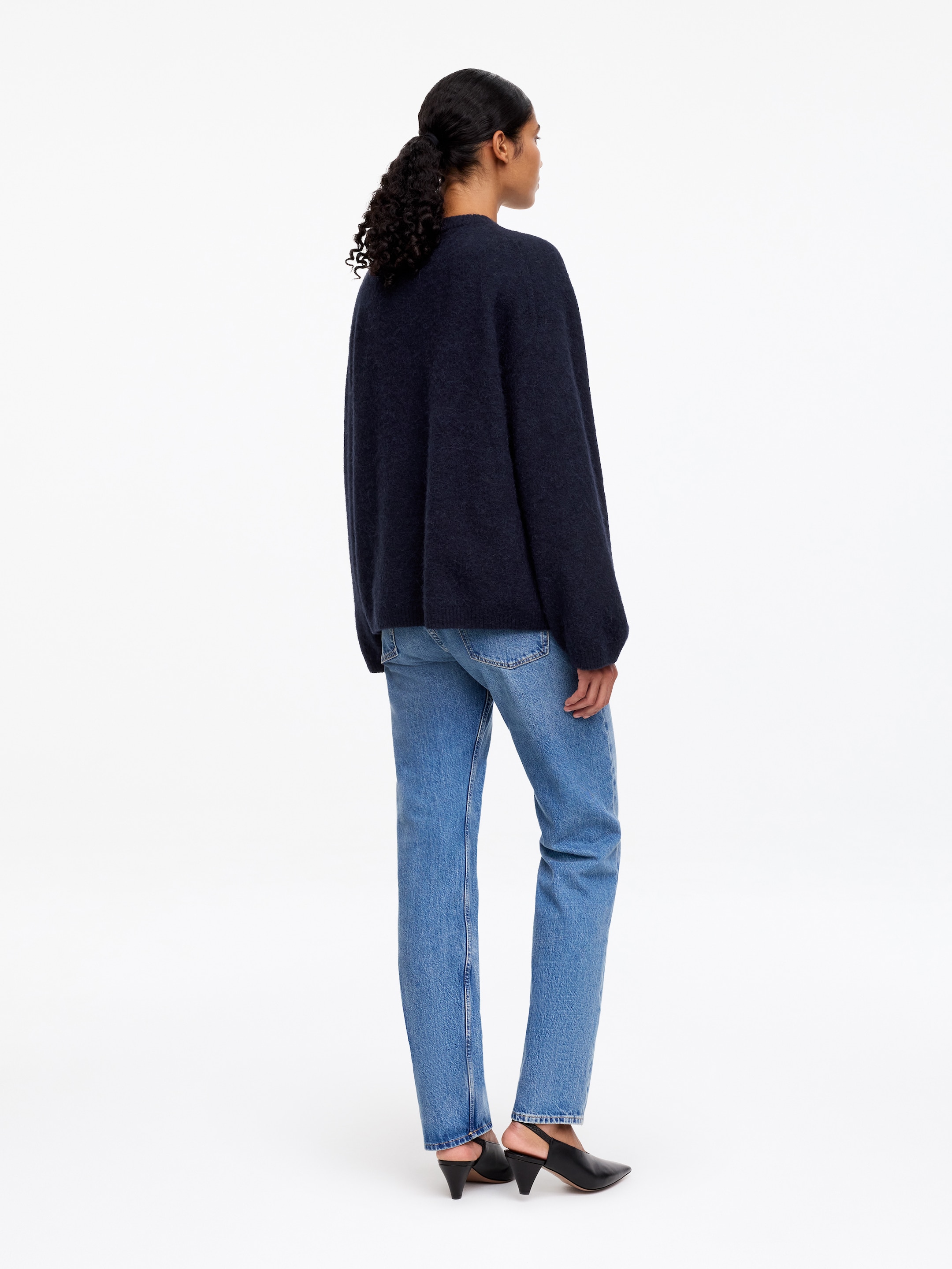Tröja i alpacka och ull - Mörkblå - Oversized - Women - StillMedia/Lookbook - 4
